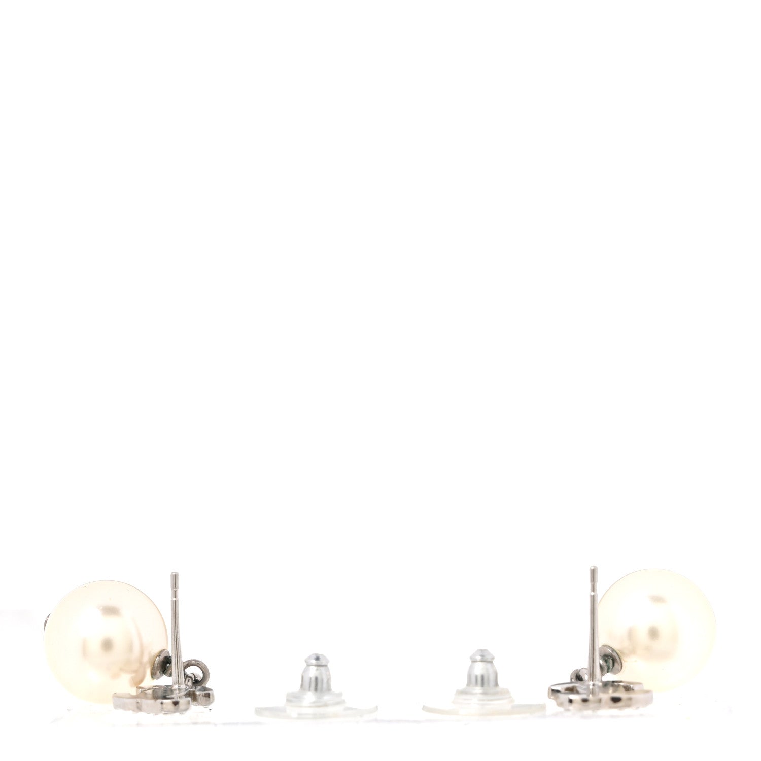 Crystal Pearl CC Drop Earrings Gold