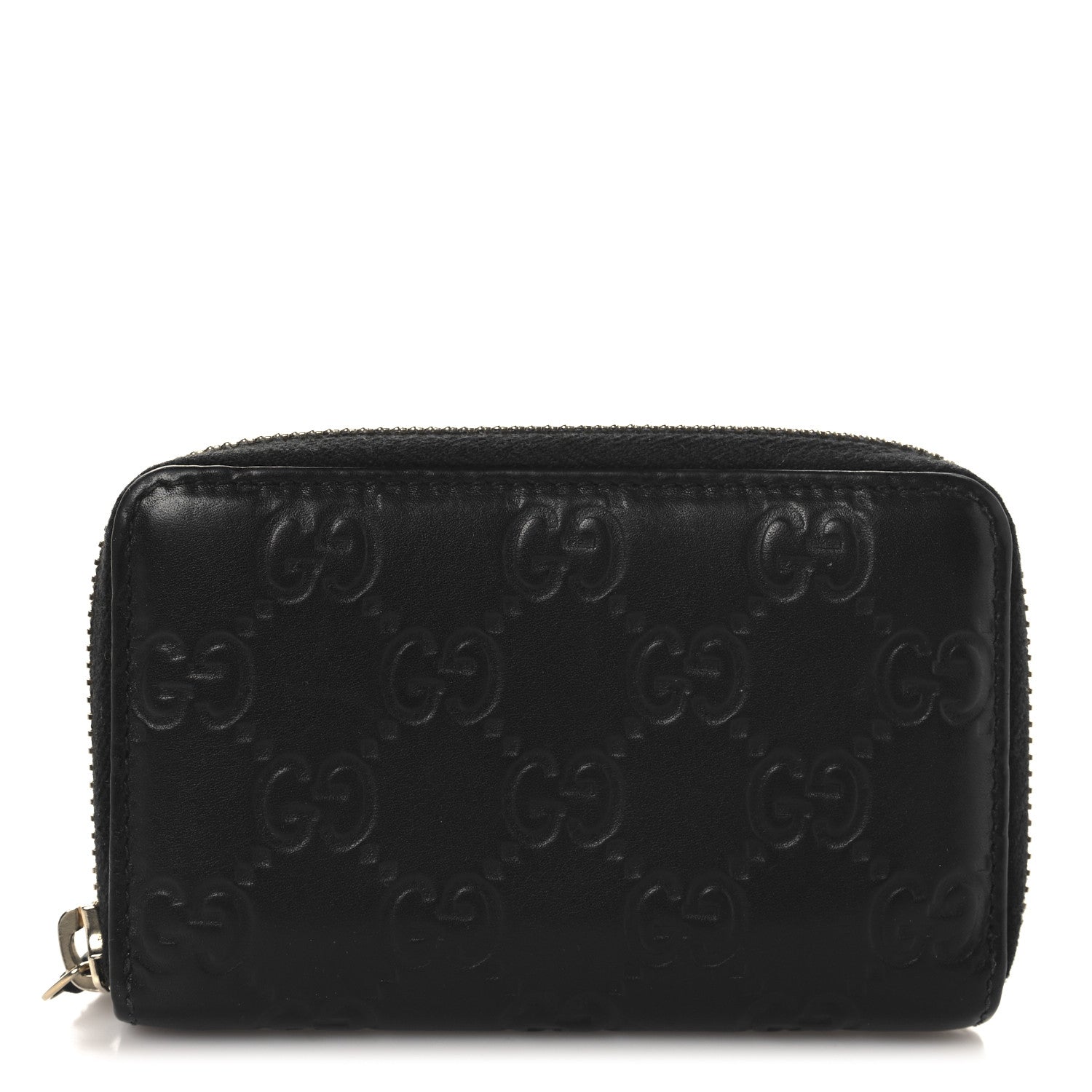 Guccissima Zip Around Card Case Black