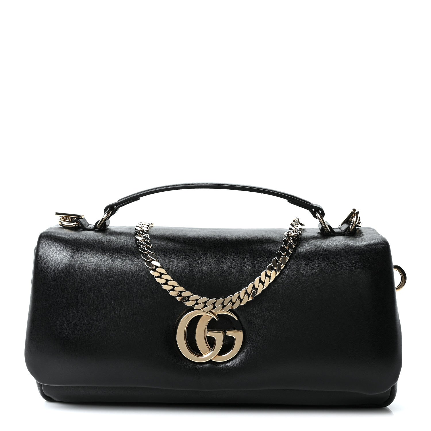 Lambskin Mini GG Milano Top Handle Shoulder Bag Black