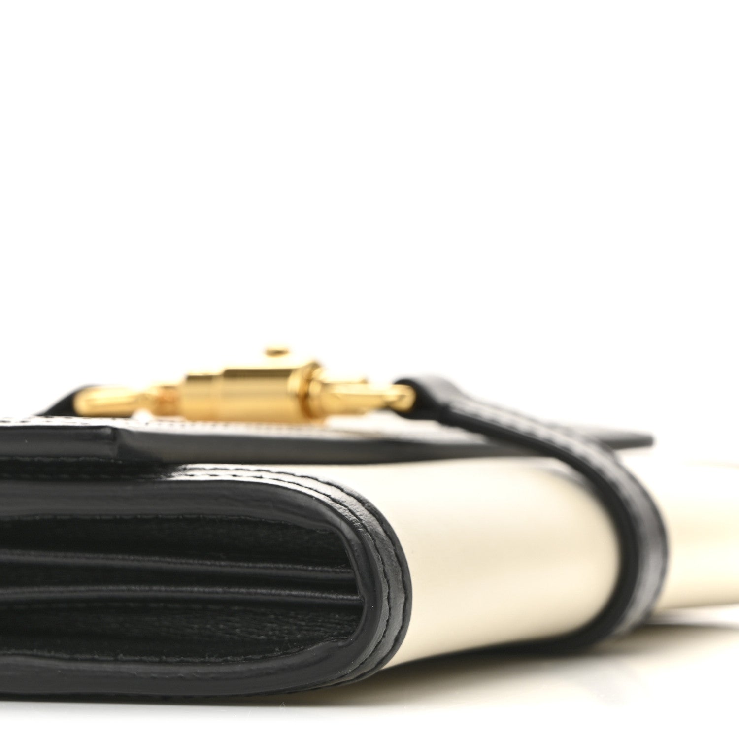 Calfskin Bi-Color Jackie 1961 Chain Wallet Mystic White Black