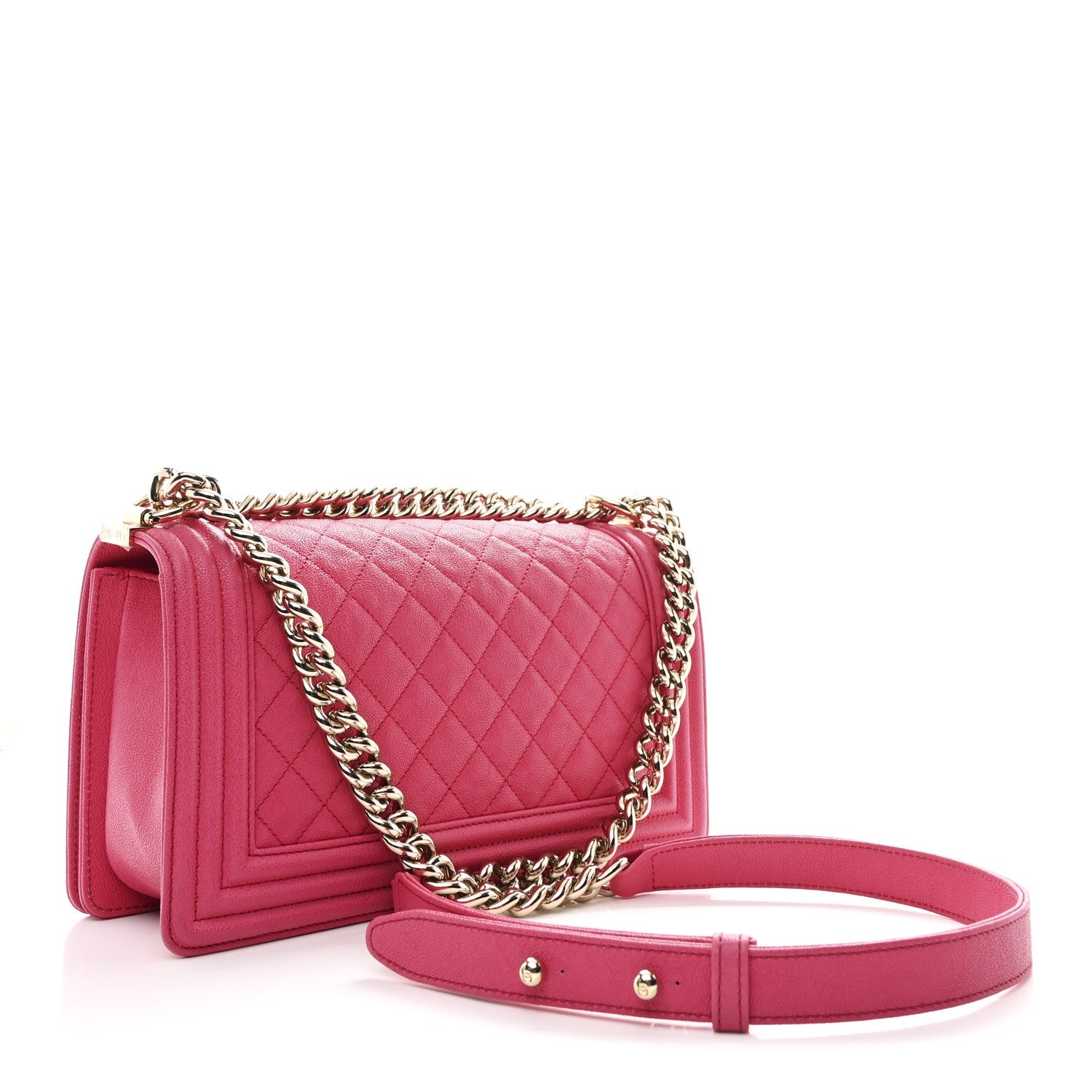 Caviar Quilted Medium Boy Flap Pink