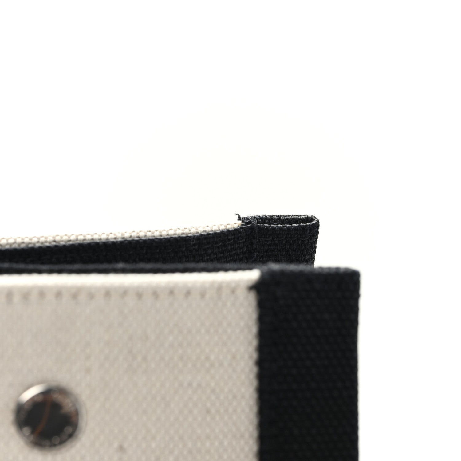 Linen Calfskin Rive Gauche Tote White Black