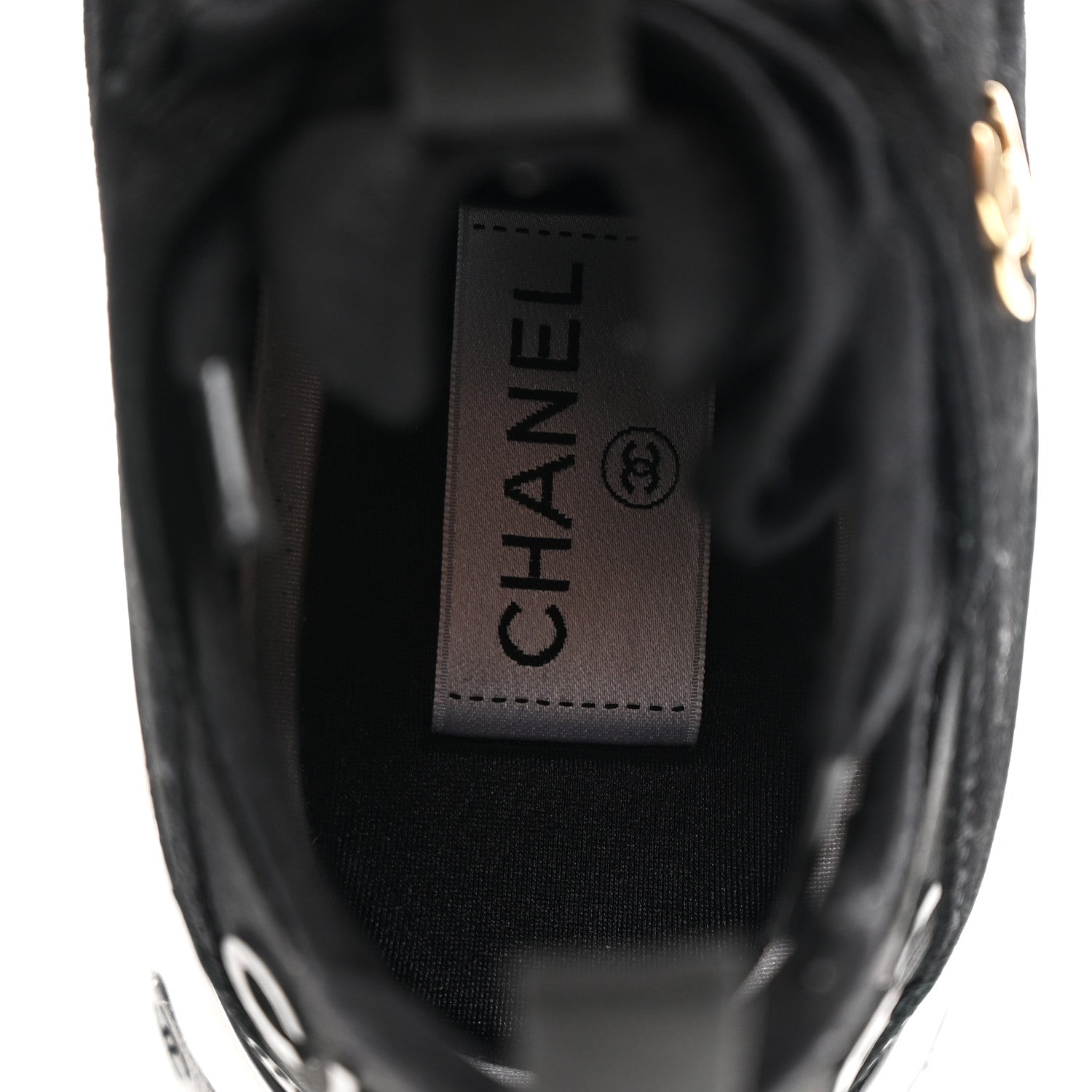 Fabric Calfskin Suede CC Sneakers 37.5 Black