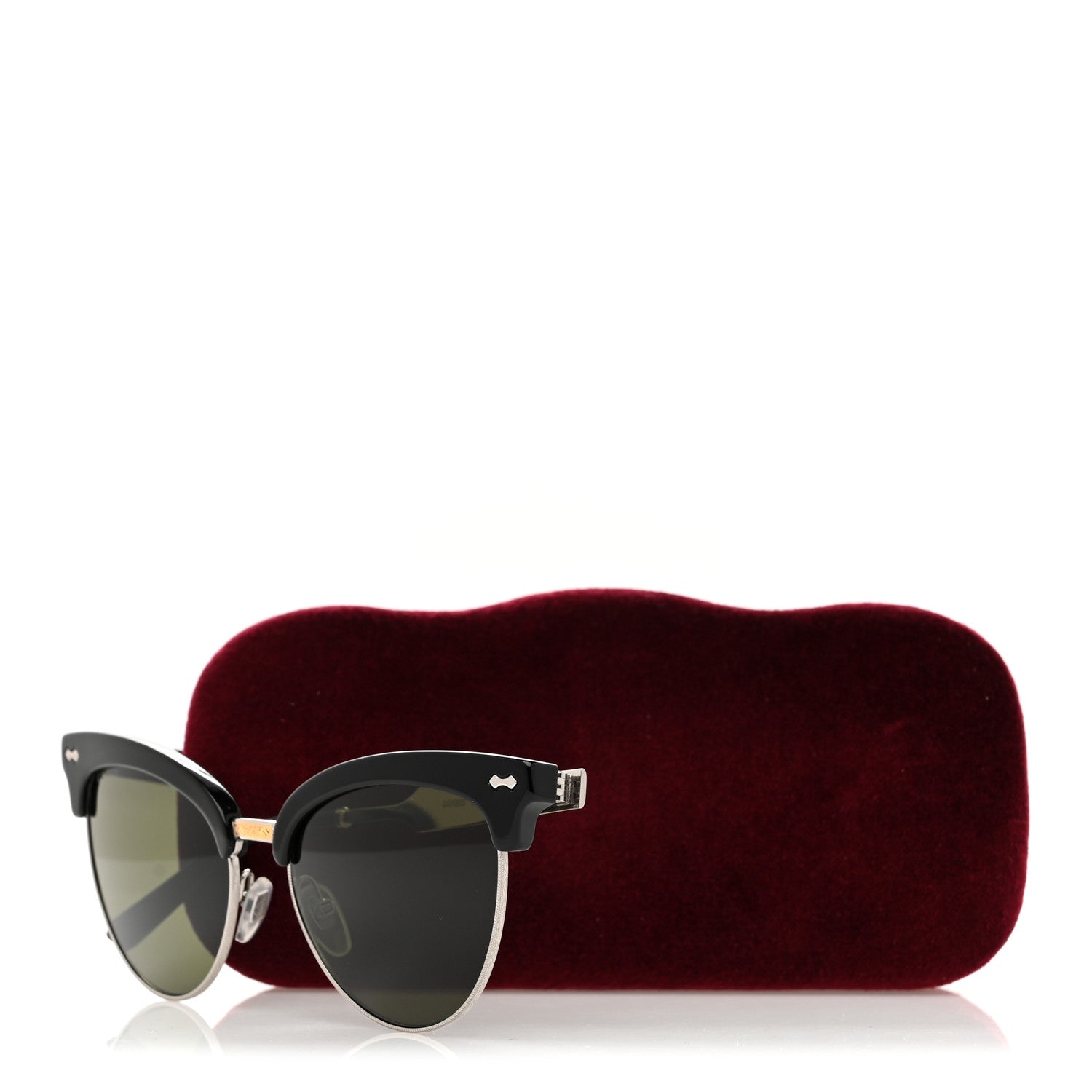 Acetate Damascato Cat Eye Sunglasses GG0055S Black Gold