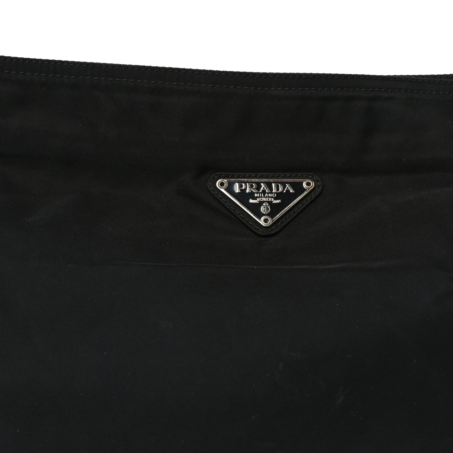 Nylon Flat Messenger Bag Black