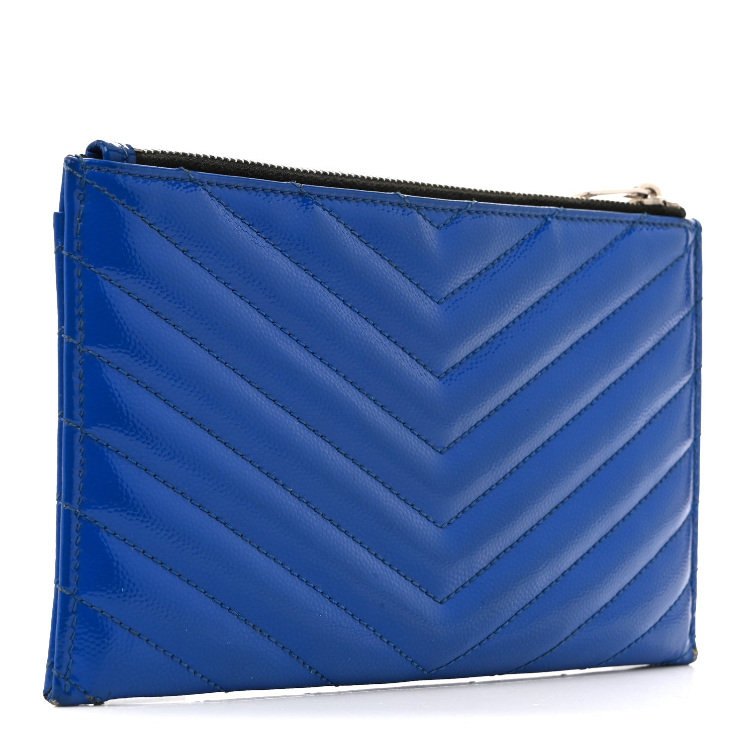 Grain De Poudre Chevron Monogram Bill Pouch Neon Blue