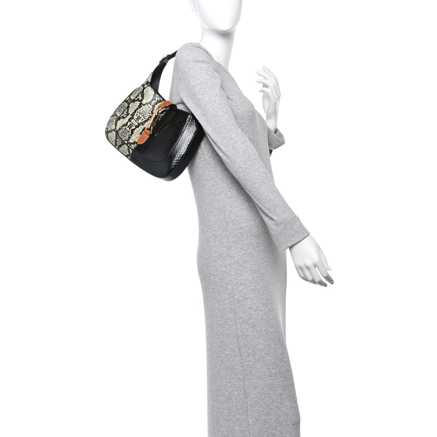 Snakeskin Small Jackie 1961 Hobo Black Beige