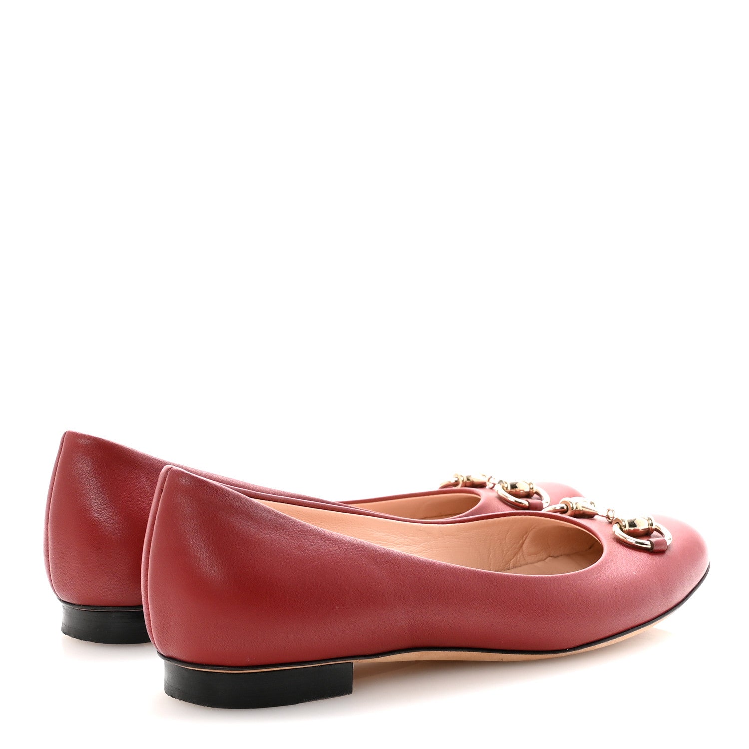 Calfskin Horsebit Ballerina Flats 35.5 Red