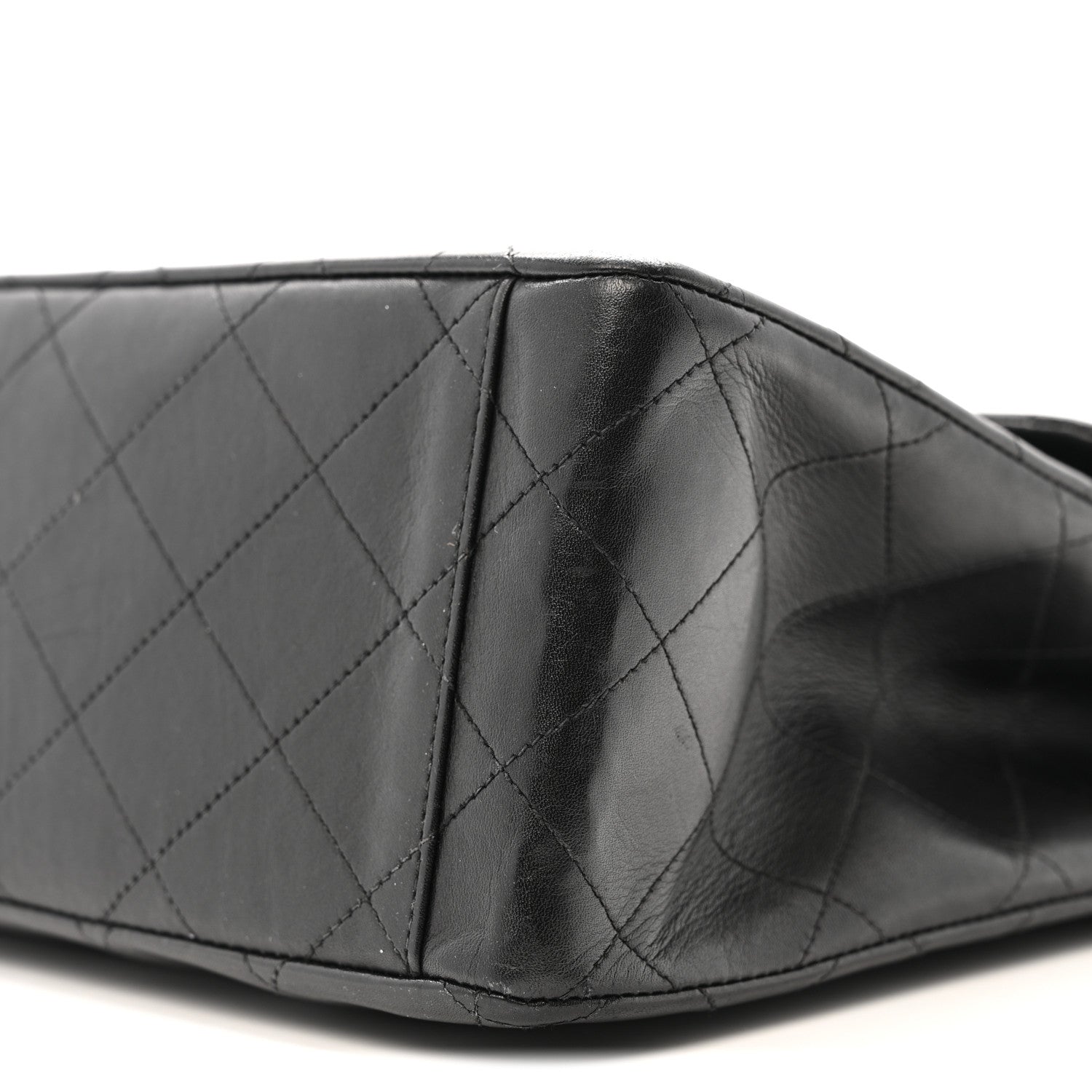 Lambskin Quilted XL Jumbo Single Flap Black