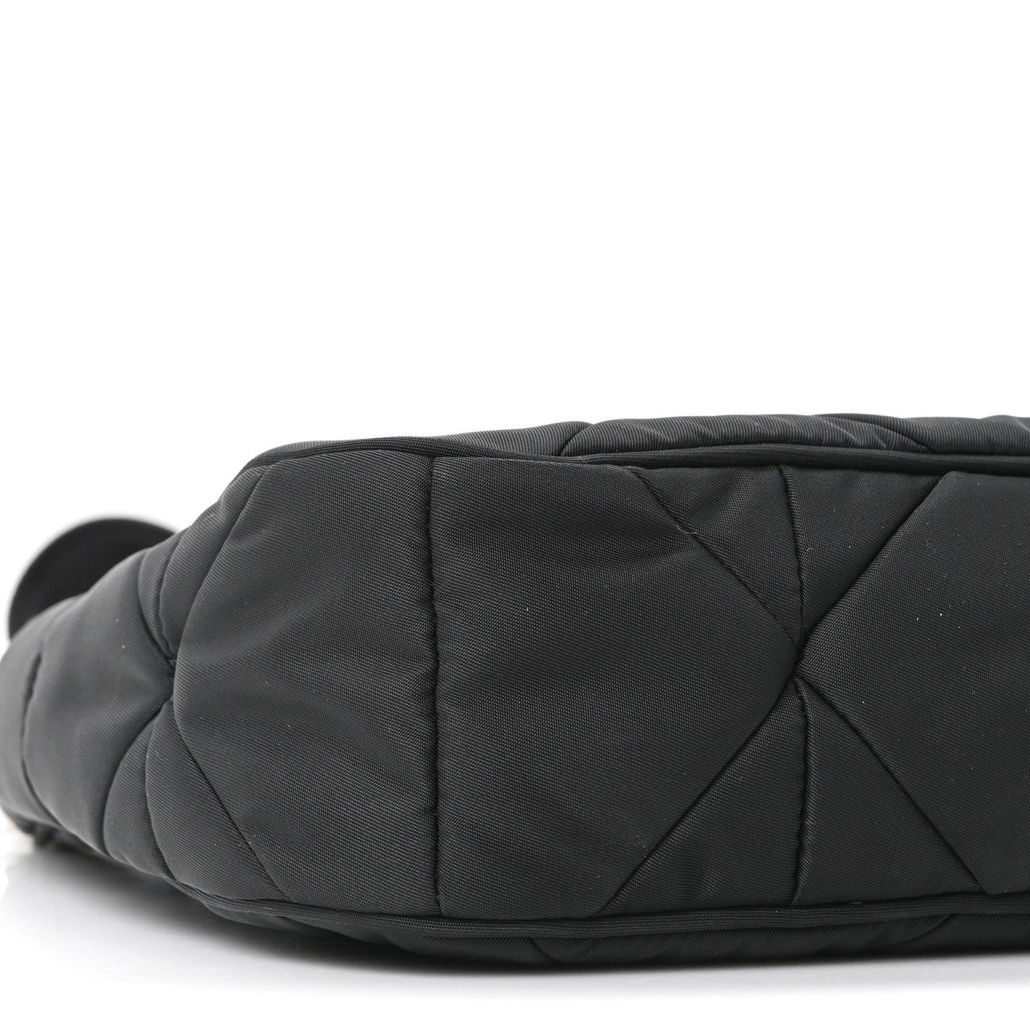 Re-Nylon Triangle Padded Patchwork Shoulder Bag Black