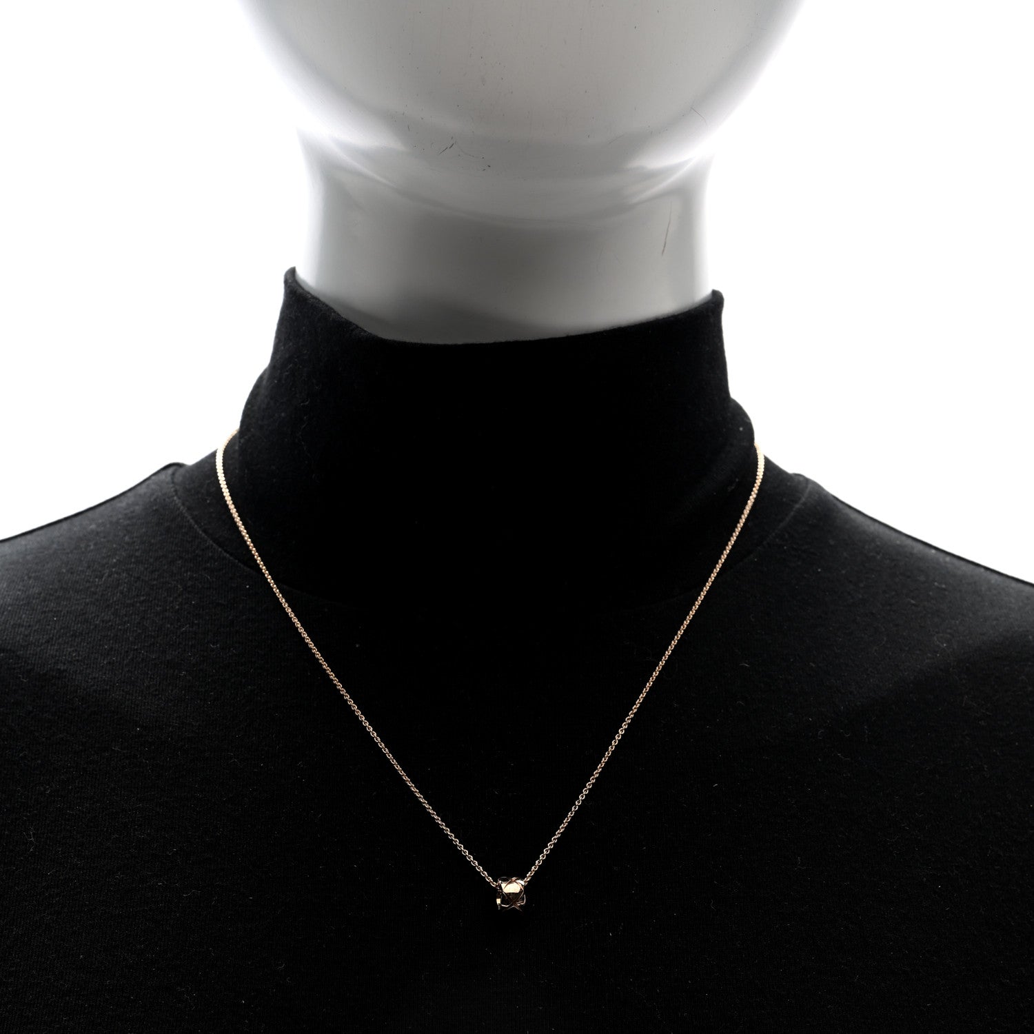 18K Beige Gold Coco Crush Round Pendant Necklace