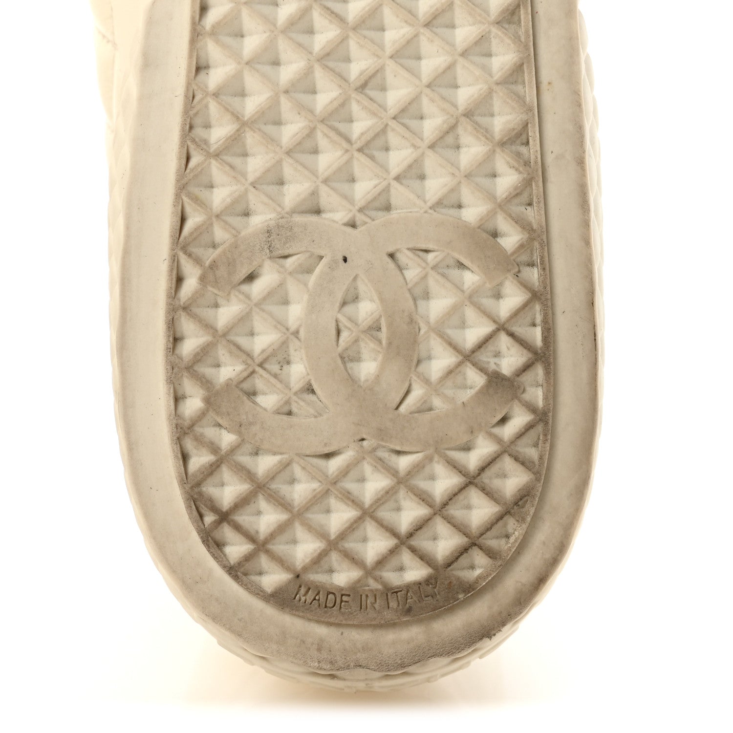 Calfskin High Top CC Sneakers 40 Ivory Black