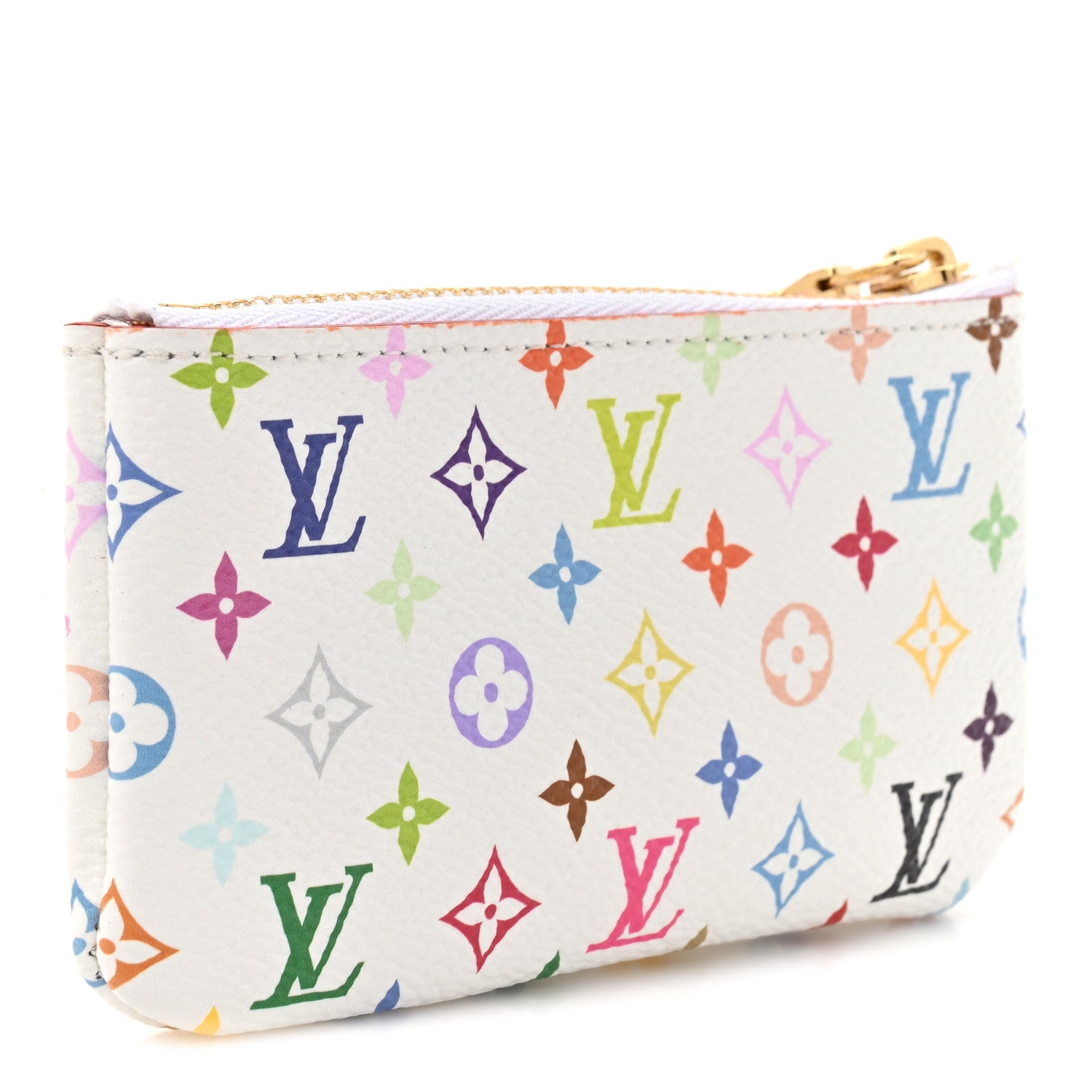 LV X TM Monogram Multicolor Key Pouch White