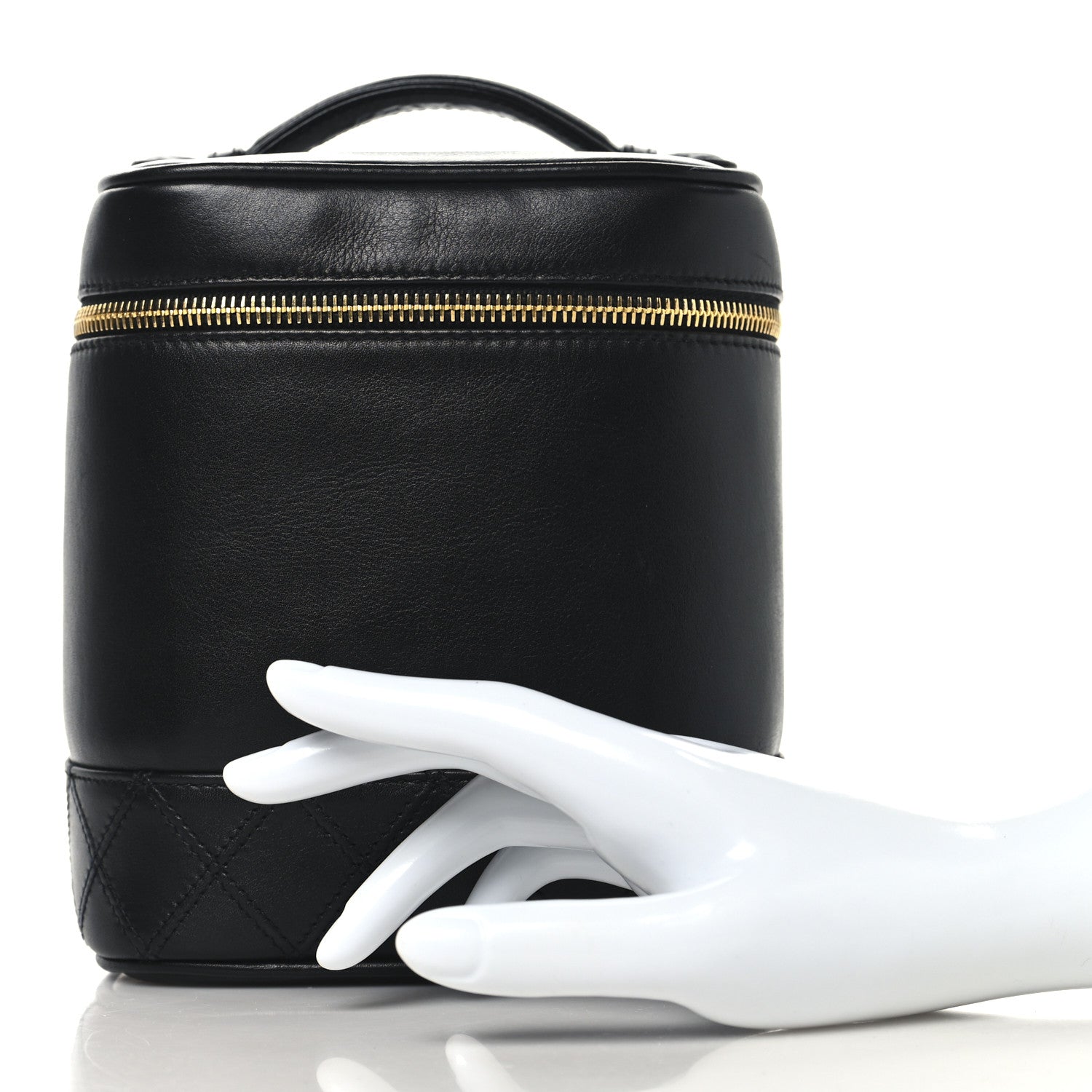 Lambskin Vanity Cosmetic Bag Black