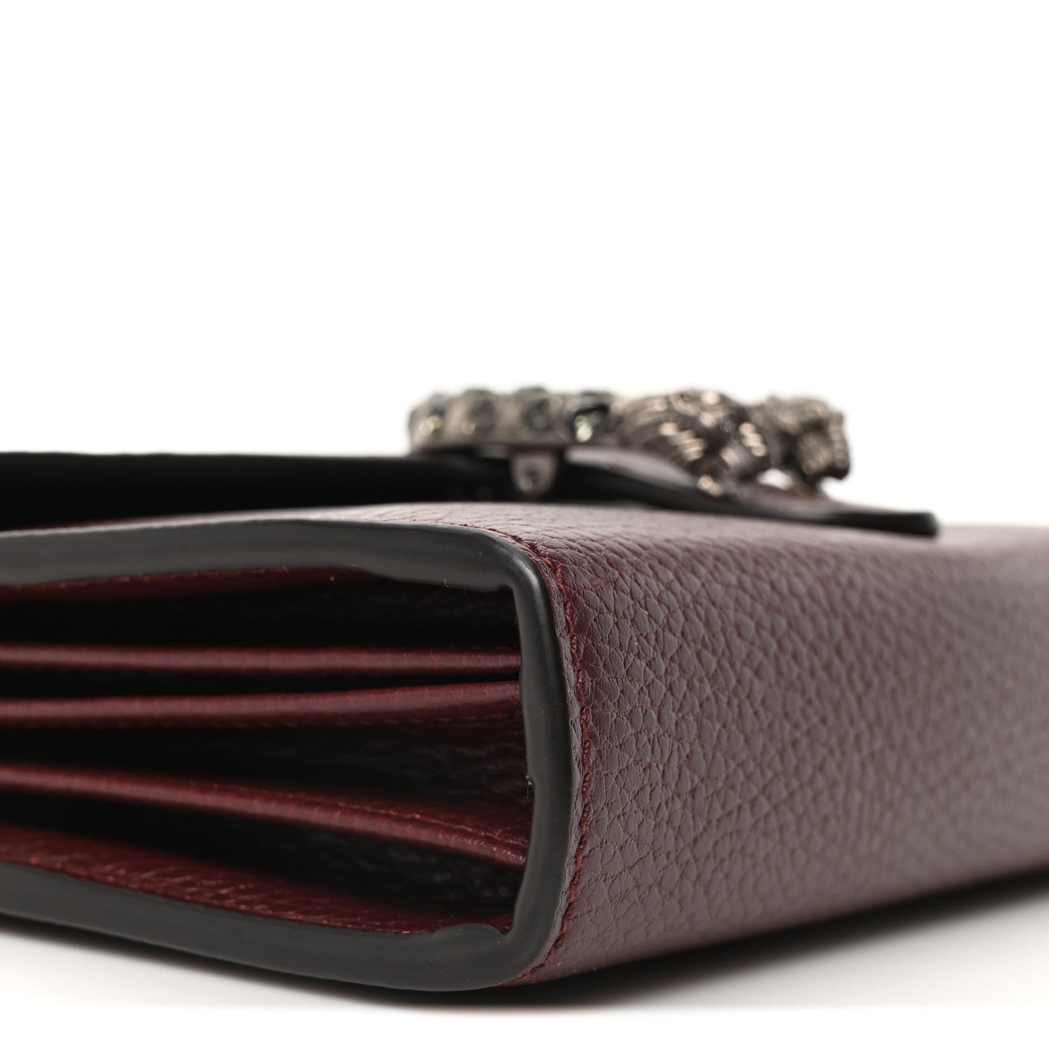 Dollar Calfskin Crystal Mini Dionysus Chain Wallet Vintage Bordeaux