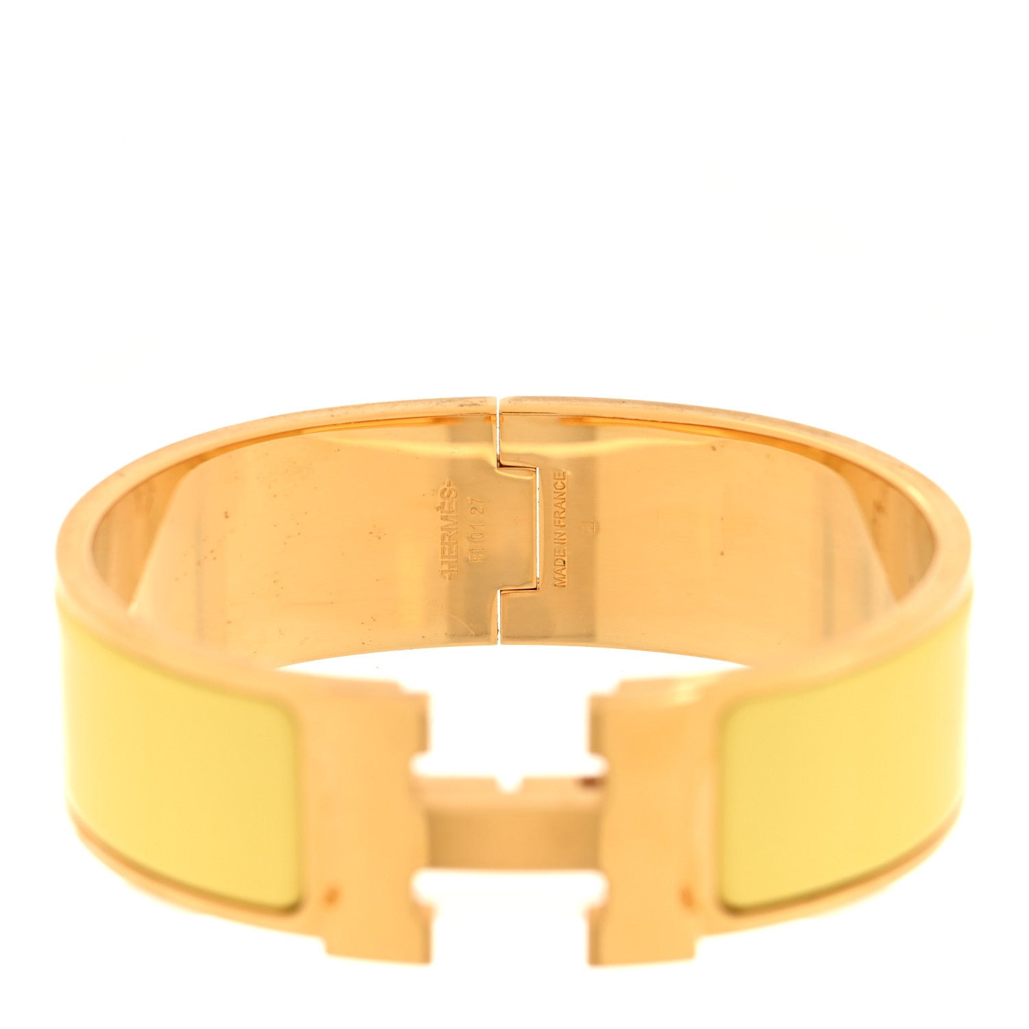 Enamel Wide Clic Clac H Bracelet PM Jaune Citron