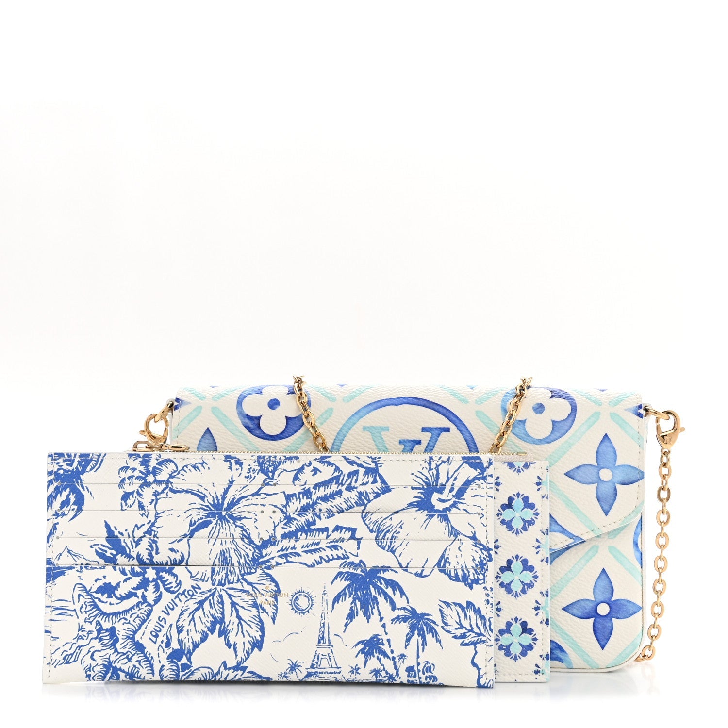 Monogram Giant By The Pool 2.0 Felicie Pochette Chain Wallet Lagoon Blue