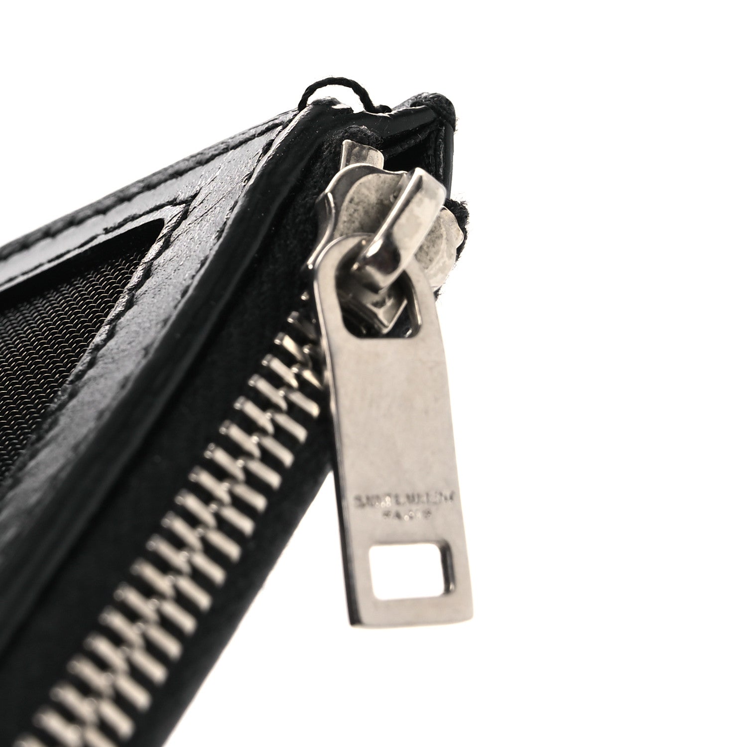Smooth Calfskin Monogram Zipped Card Case Black