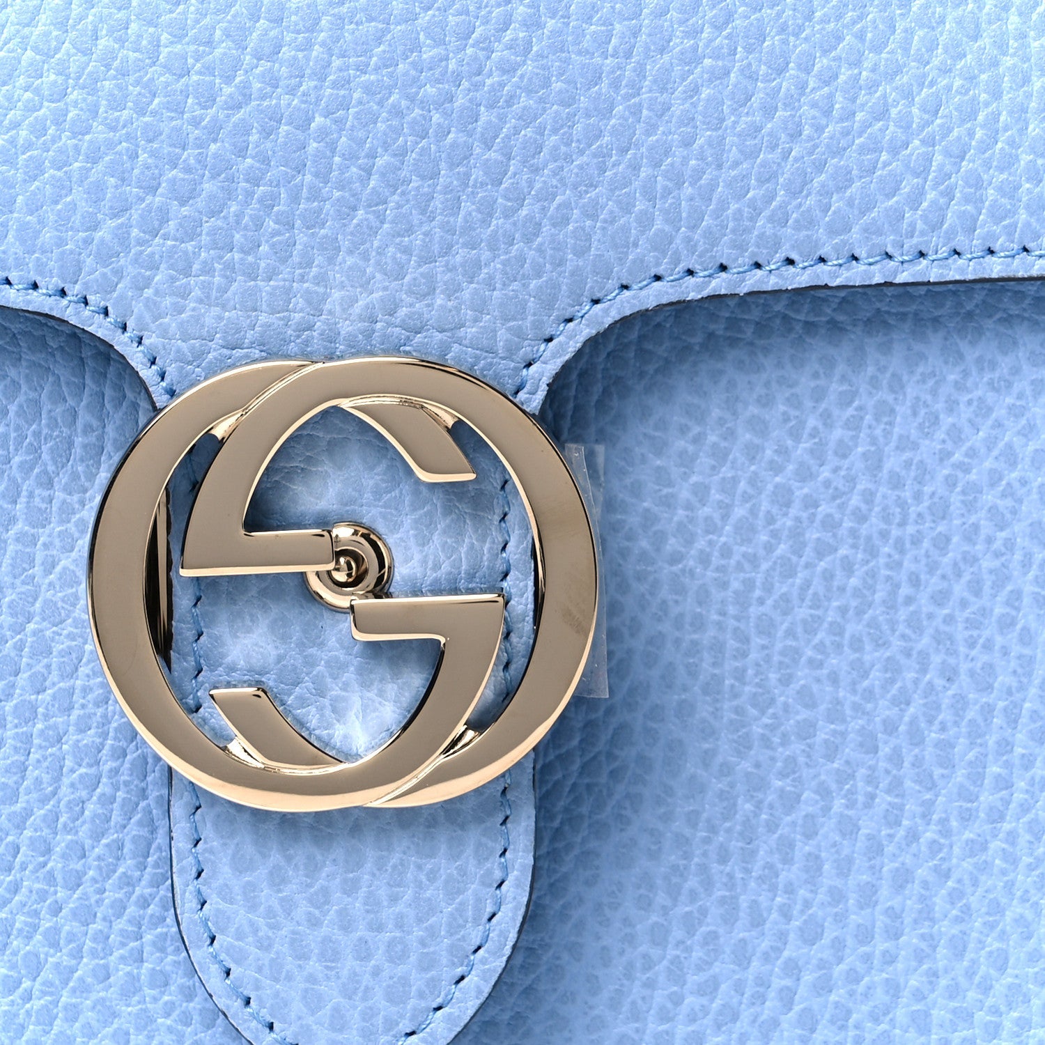 Dollar Calfskin Small Interlocking G Shoulder Bag Mineral Blue
