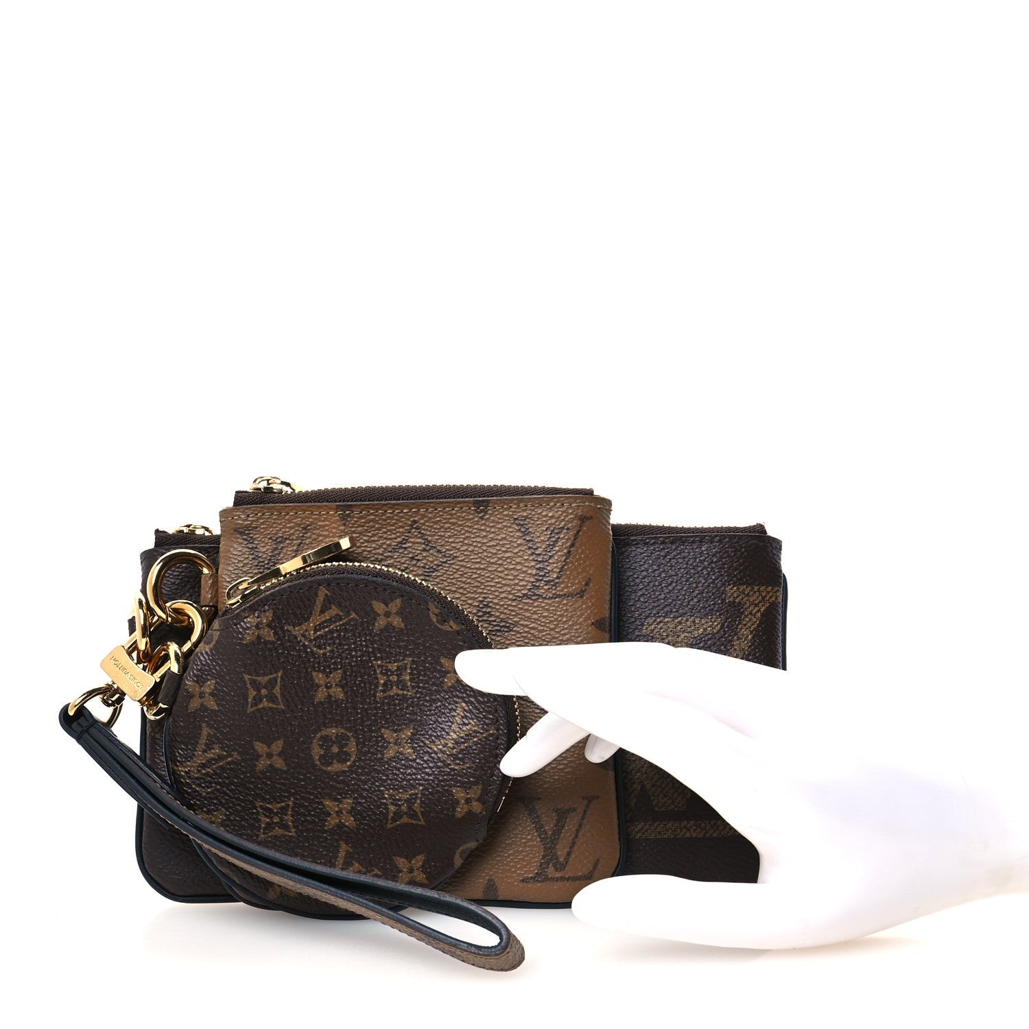 Reverse Monogram Giant Trio Pouch