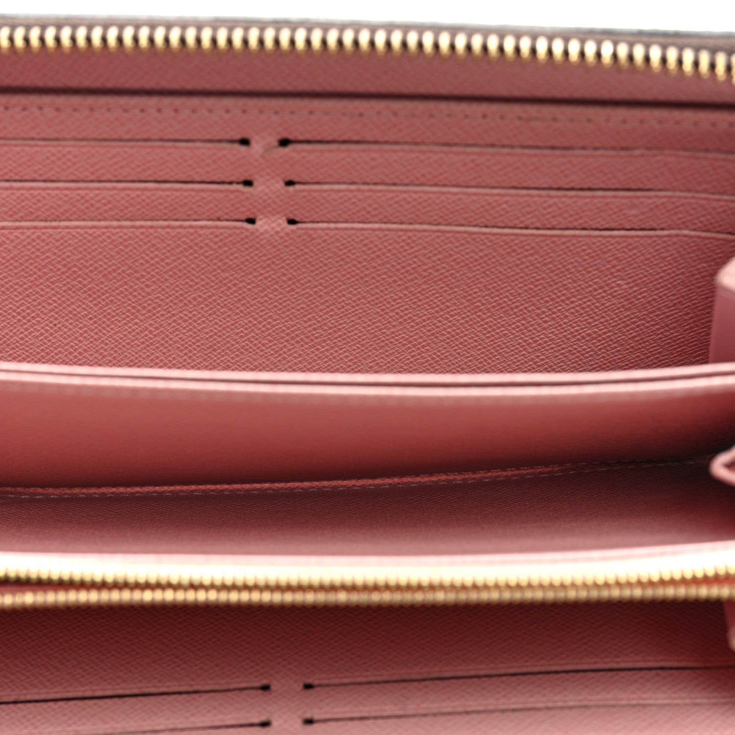 Damier Ebene Zippy Wallet Rose Ballerine