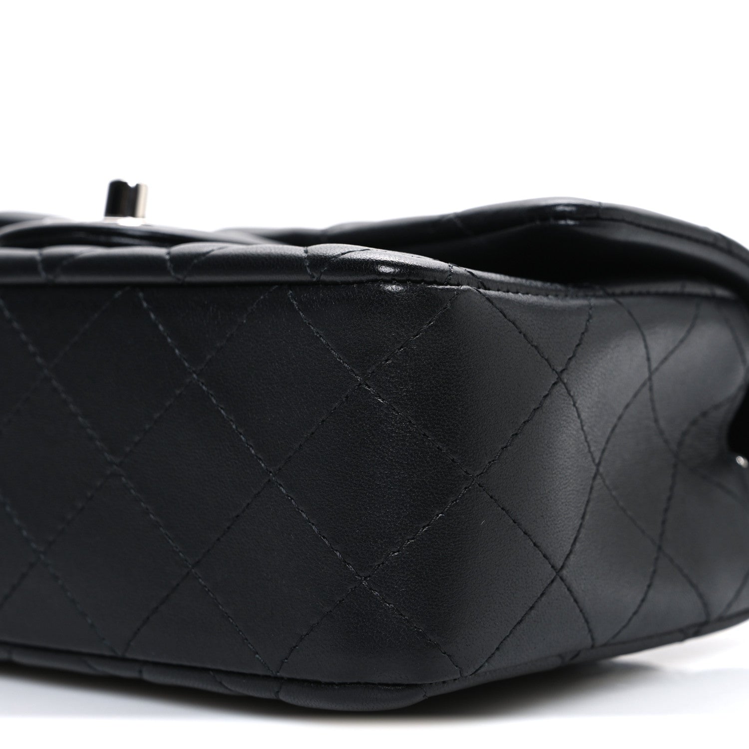 Lambskin Quilted Mini Rectangular Flap Black