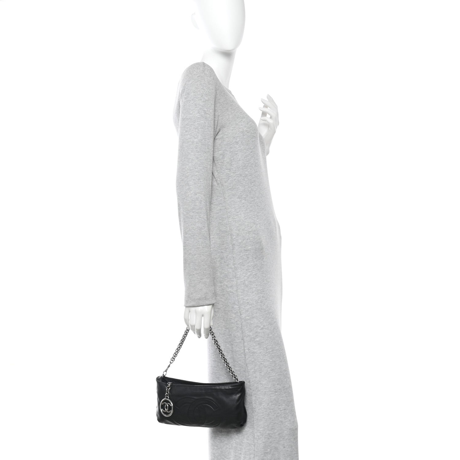 Lambskin Soft Chain Pochette Black