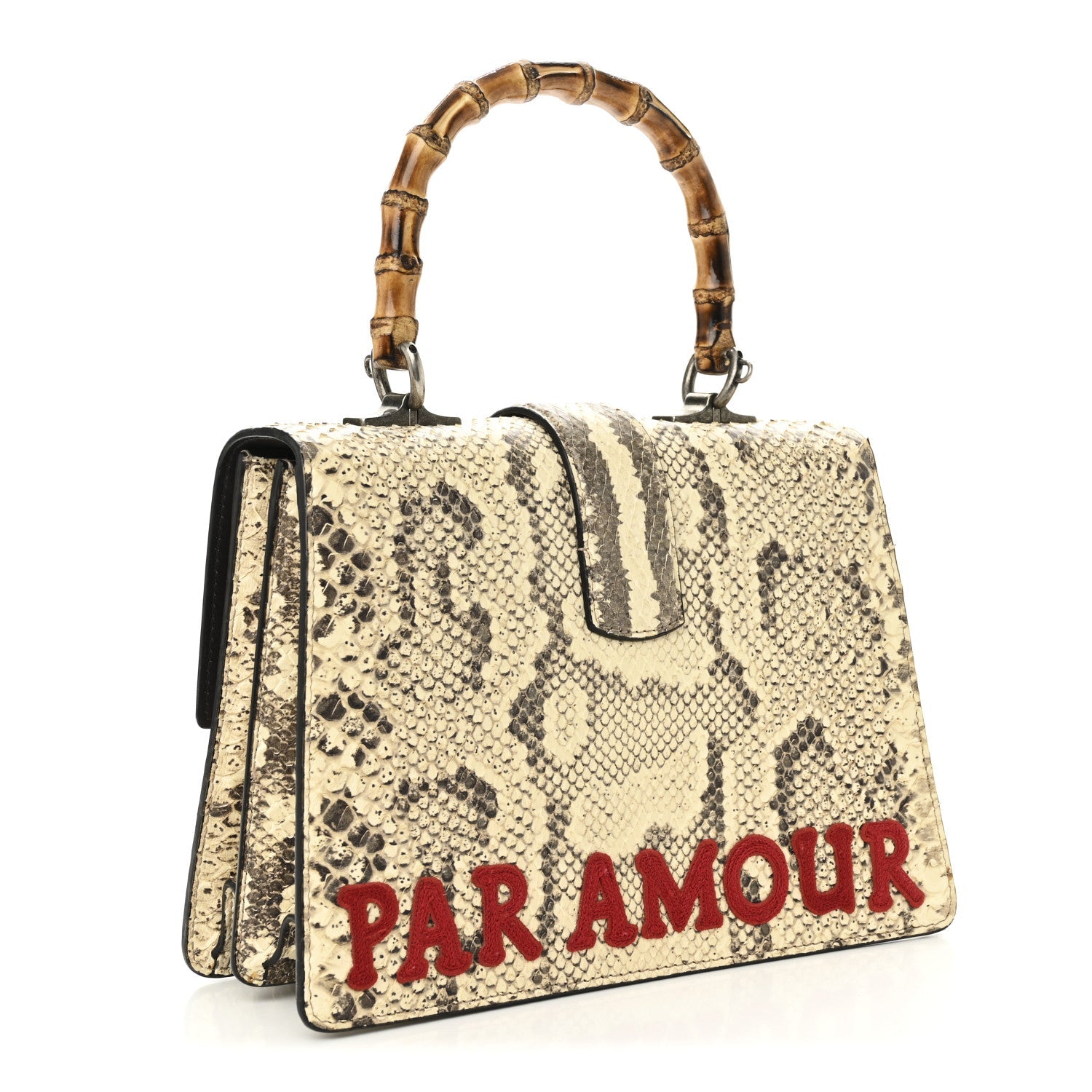 Snakeskin Bamboo Web Medium L'Aveugle Par Amour Dionysus Top Handle Bag Multicolor