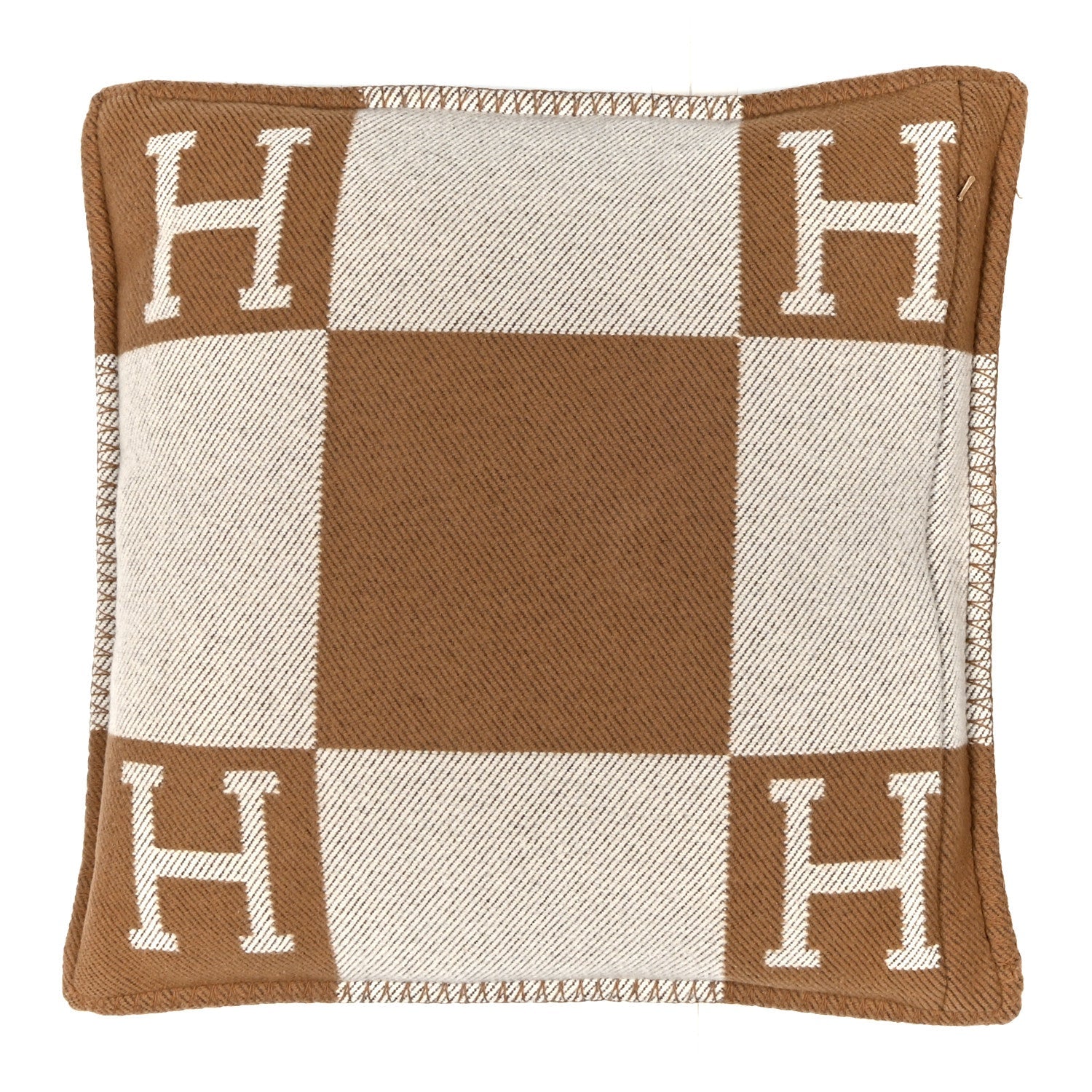 Wool Cashmere Avalon Pillow PM Ecru Camel