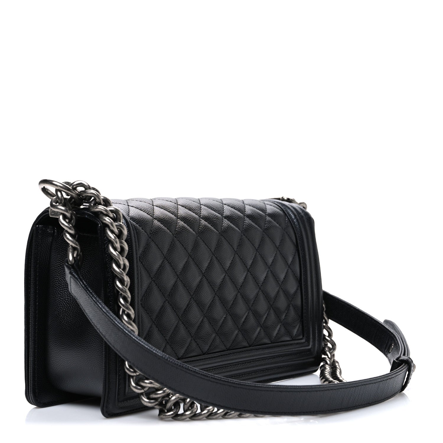 Caviar Quilted Medium Boy Flap Black