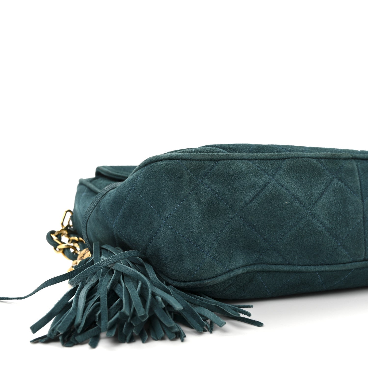 Suede Quilted CC Tassel Camera Bag Blue
