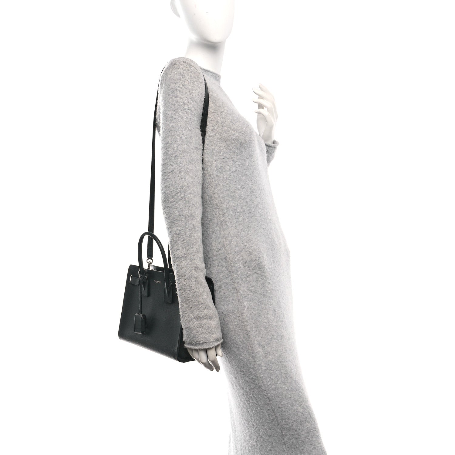 Grained Calfskin Baby Sac De Jour Black