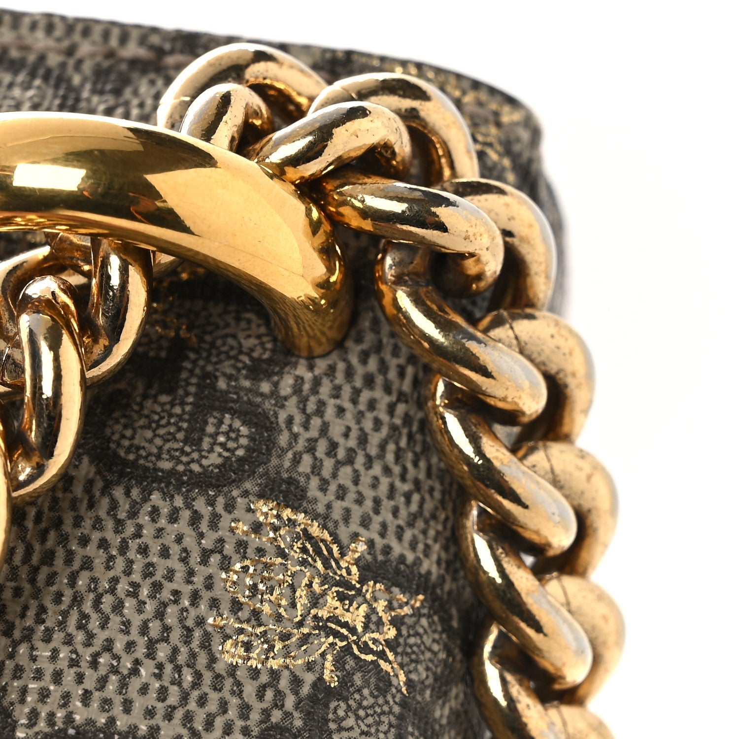GG Supreme Monogram Bees Small Padlock Shoulder Bag Black