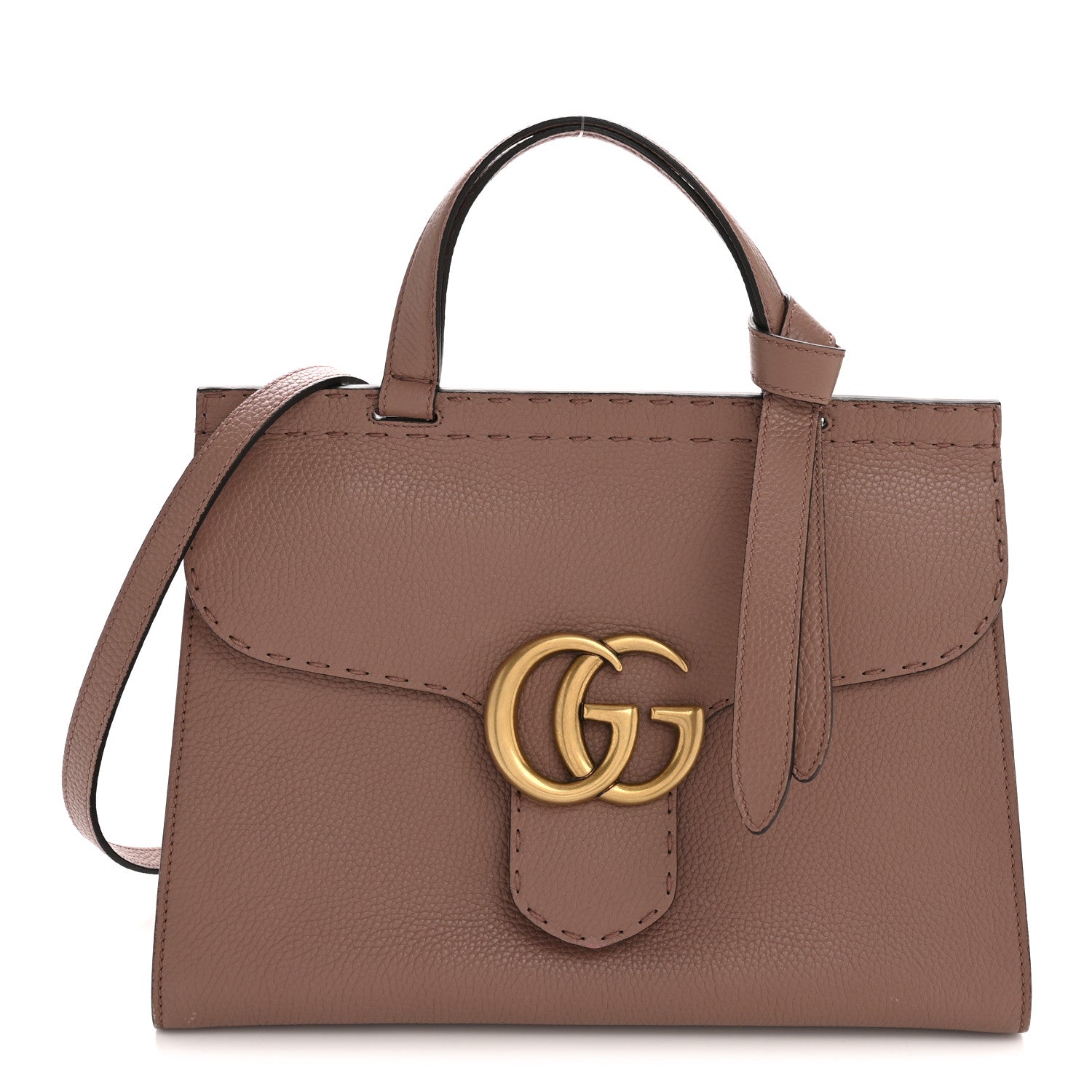 Calfskin Small GG Marmont Top Handle Bag Rosy Phard