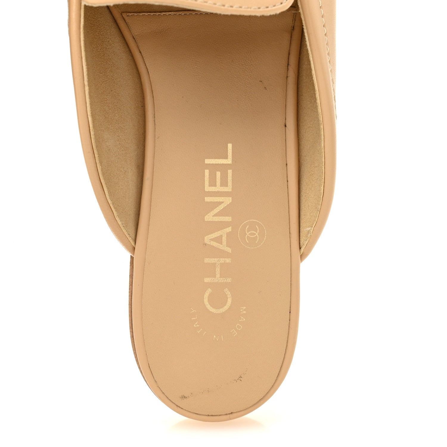 Lambskin Pearl CC Mules 38 Beige