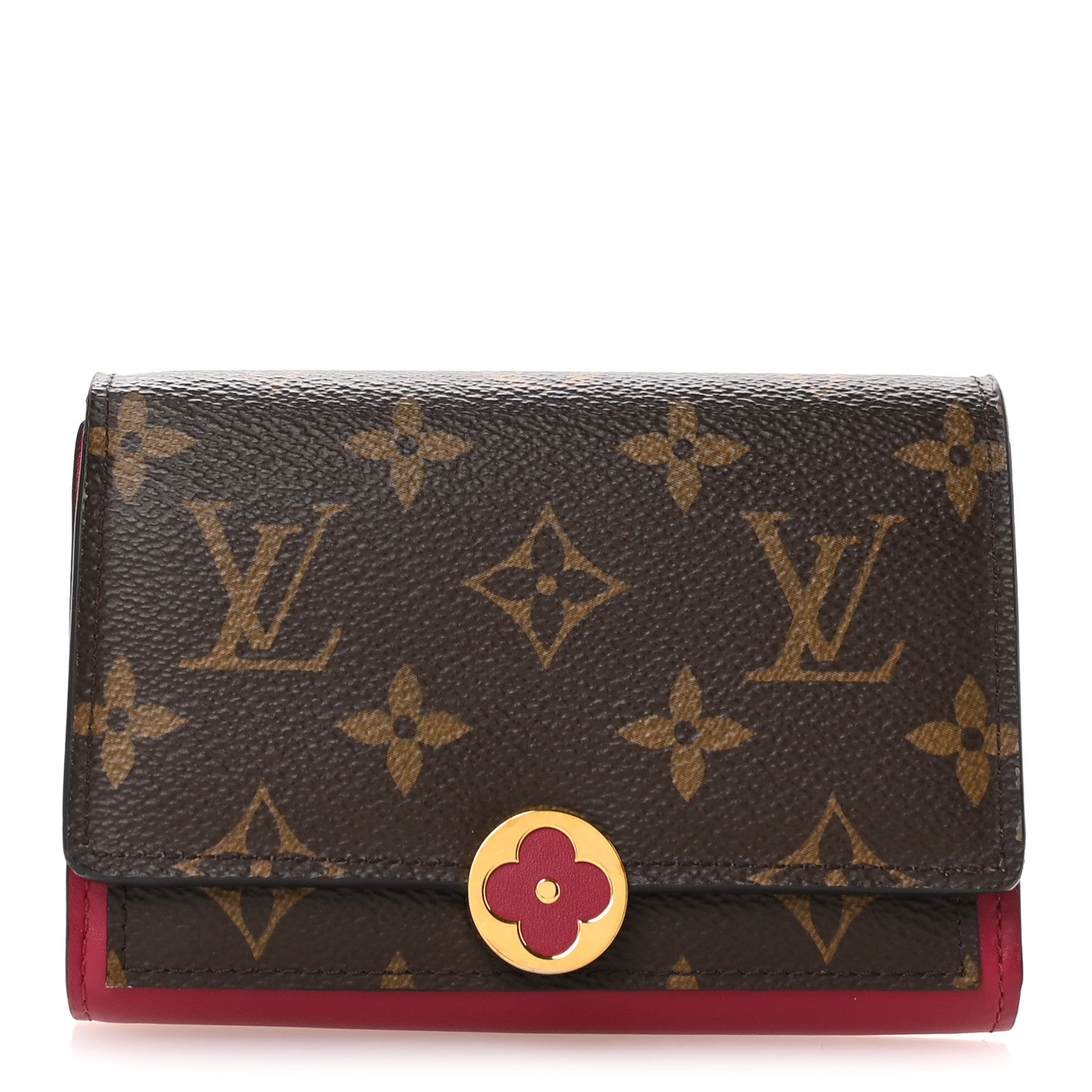 Monogram Flore Compact Wallet Fuchsia