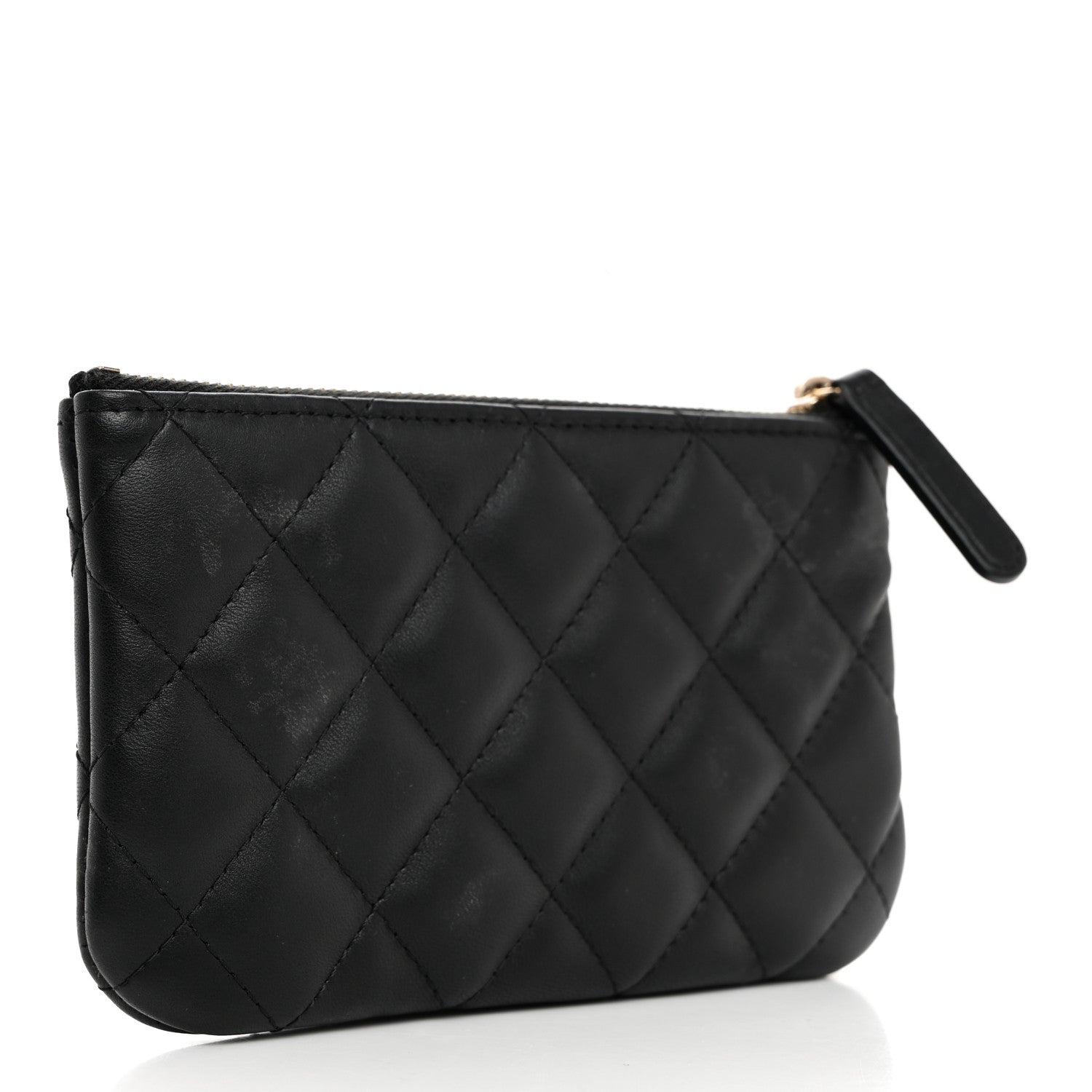 Lambskin Quilted Casino Coin Purse Black