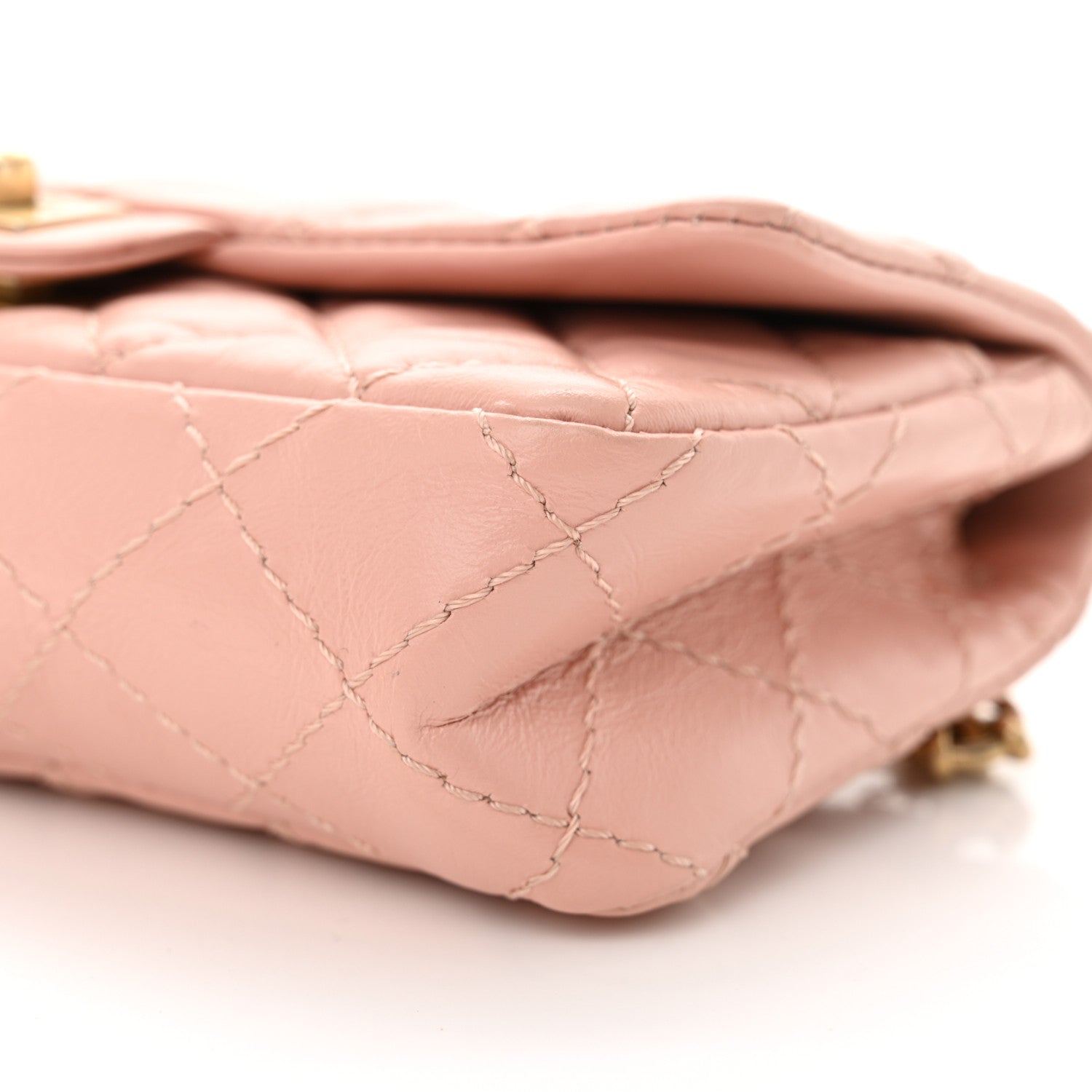 Aged Calfskin Quilted 2.55 Reissue Flap Belt Bag Pink