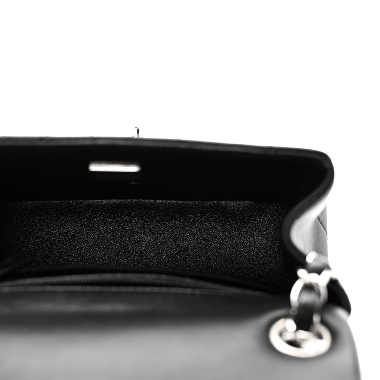Lambskin Quilted Mini Square Flap Black