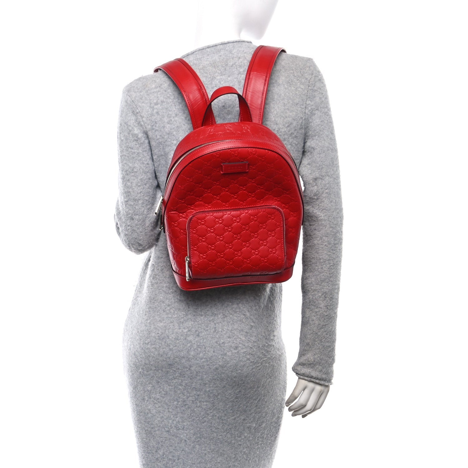 Guccissima Signature Small Day Backpack Hibiscus Red