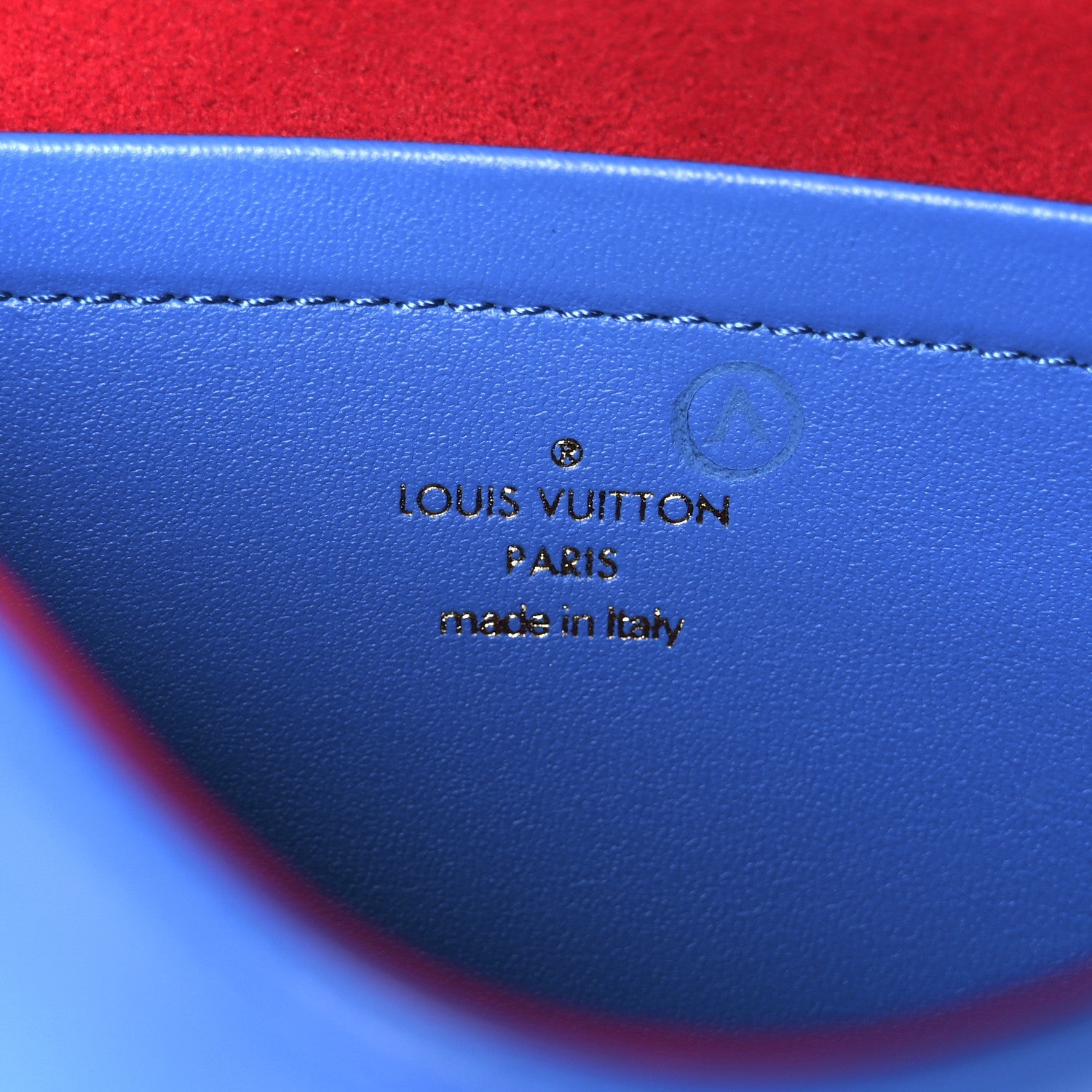 Lambskin Embossed Monogram Vuittamins Pochette Coussin Blue Red