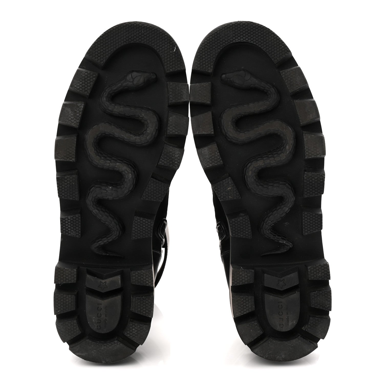 Nappa Frances GG Matelasse Platform Combat Boots 36 Black
