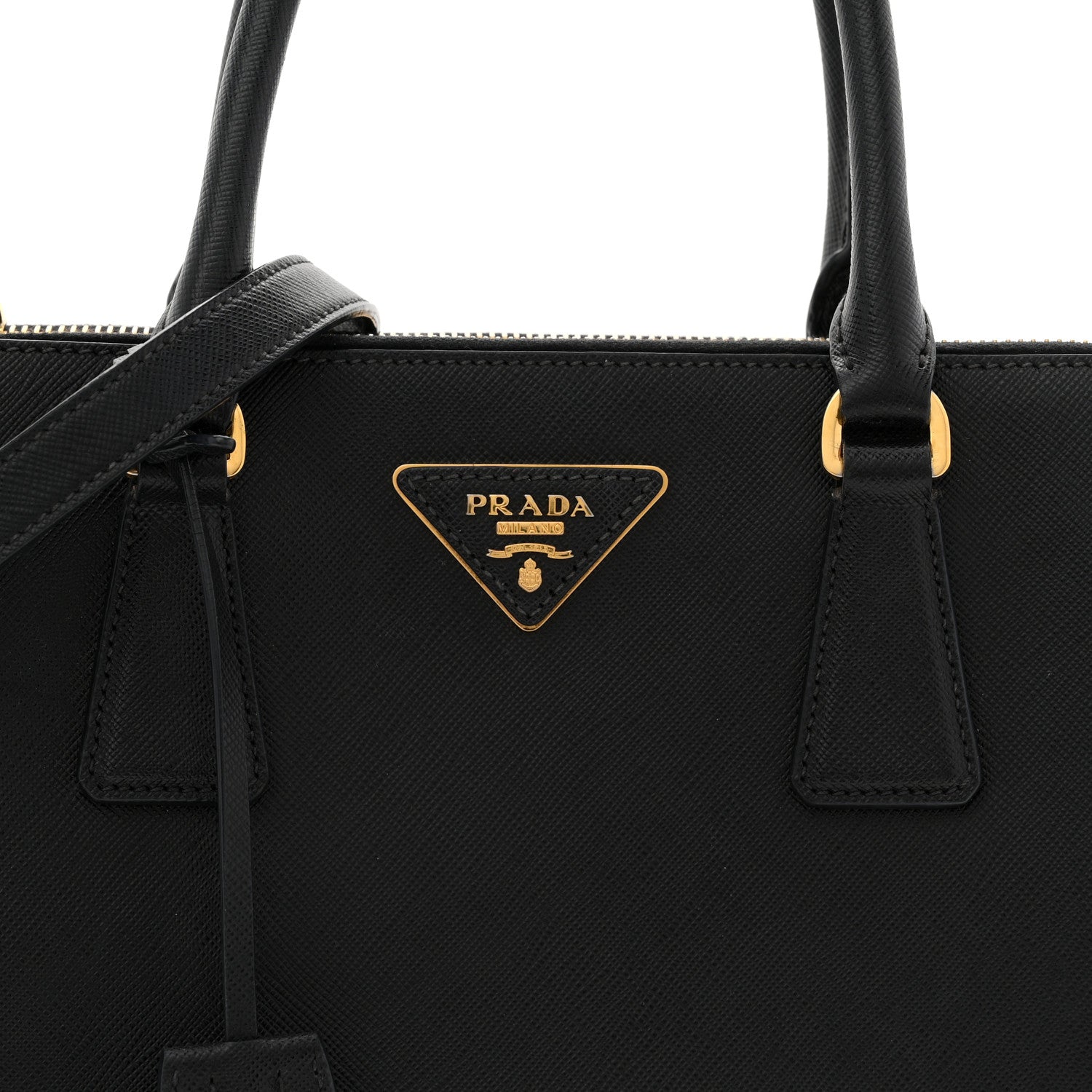 Saffiano Small Galleria Double Zip Tote Black
