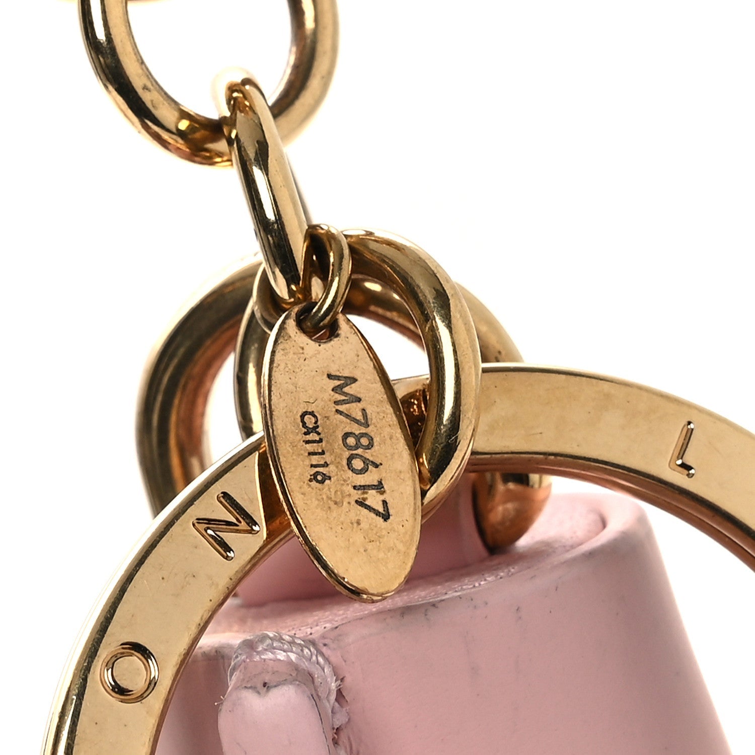 Monogram Tassel Bag Charm Pink