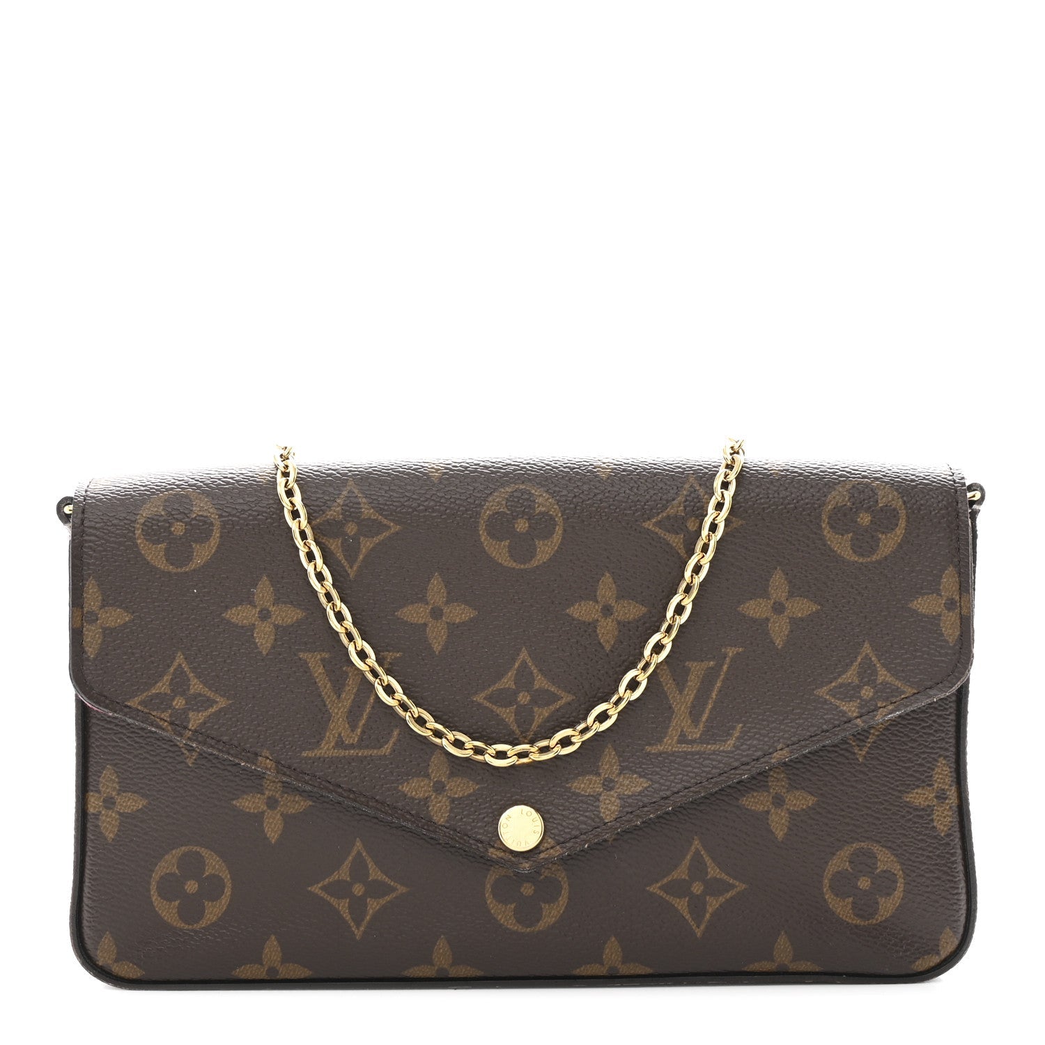 Monogram Pochette Felicie Chain Wallet Fuchsia