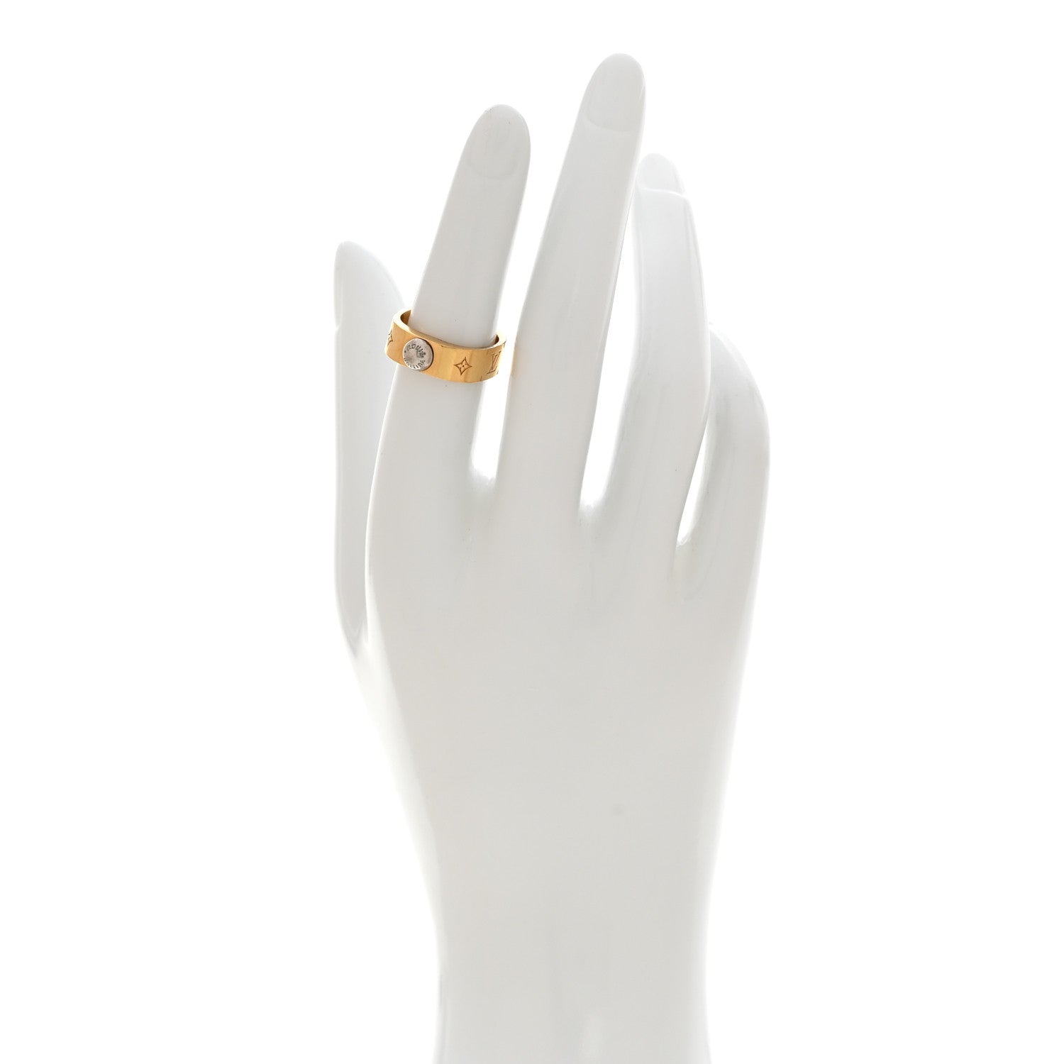 Brass Monogram Engraved Nanogram Ring S Gold