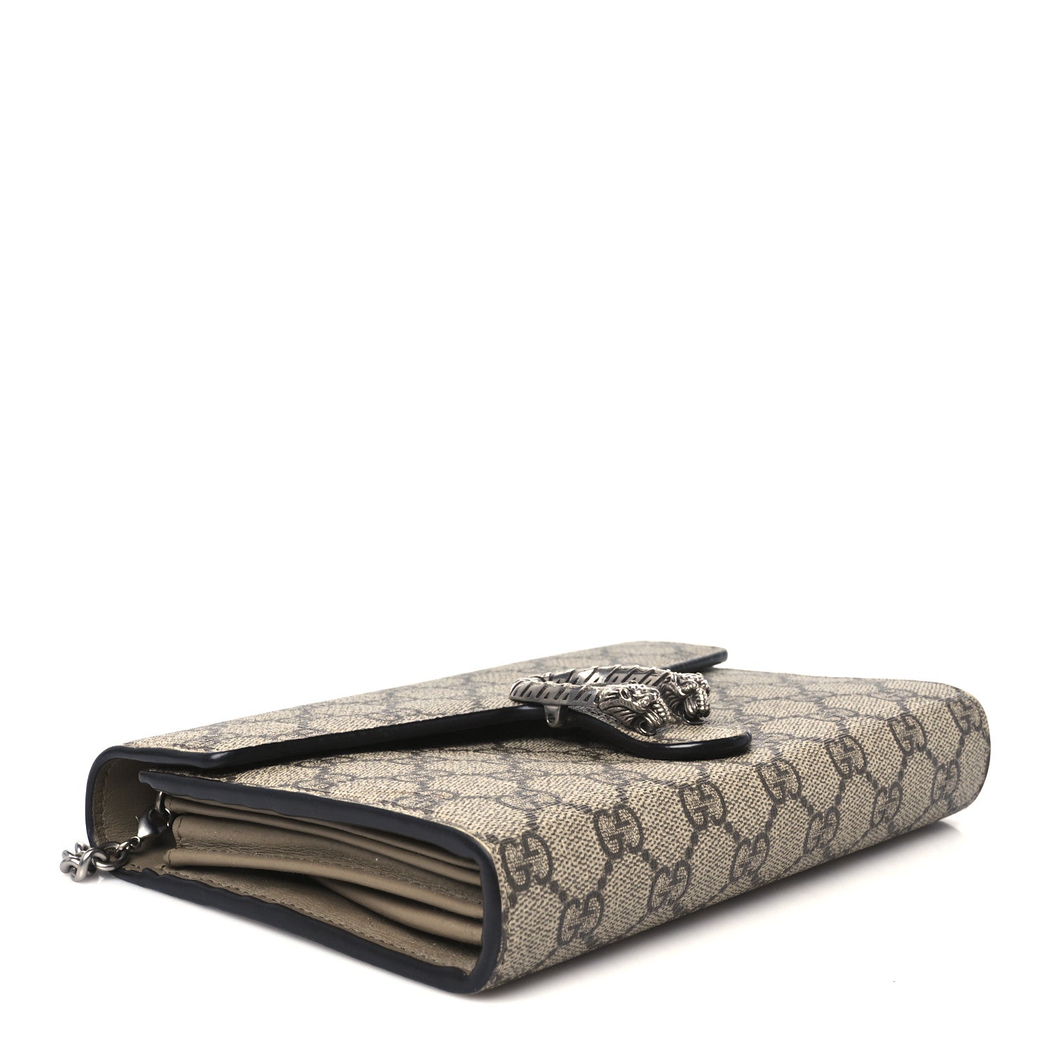 GG Supreme Monogram Mini Dionysus Chain Wallet Beige Taupe