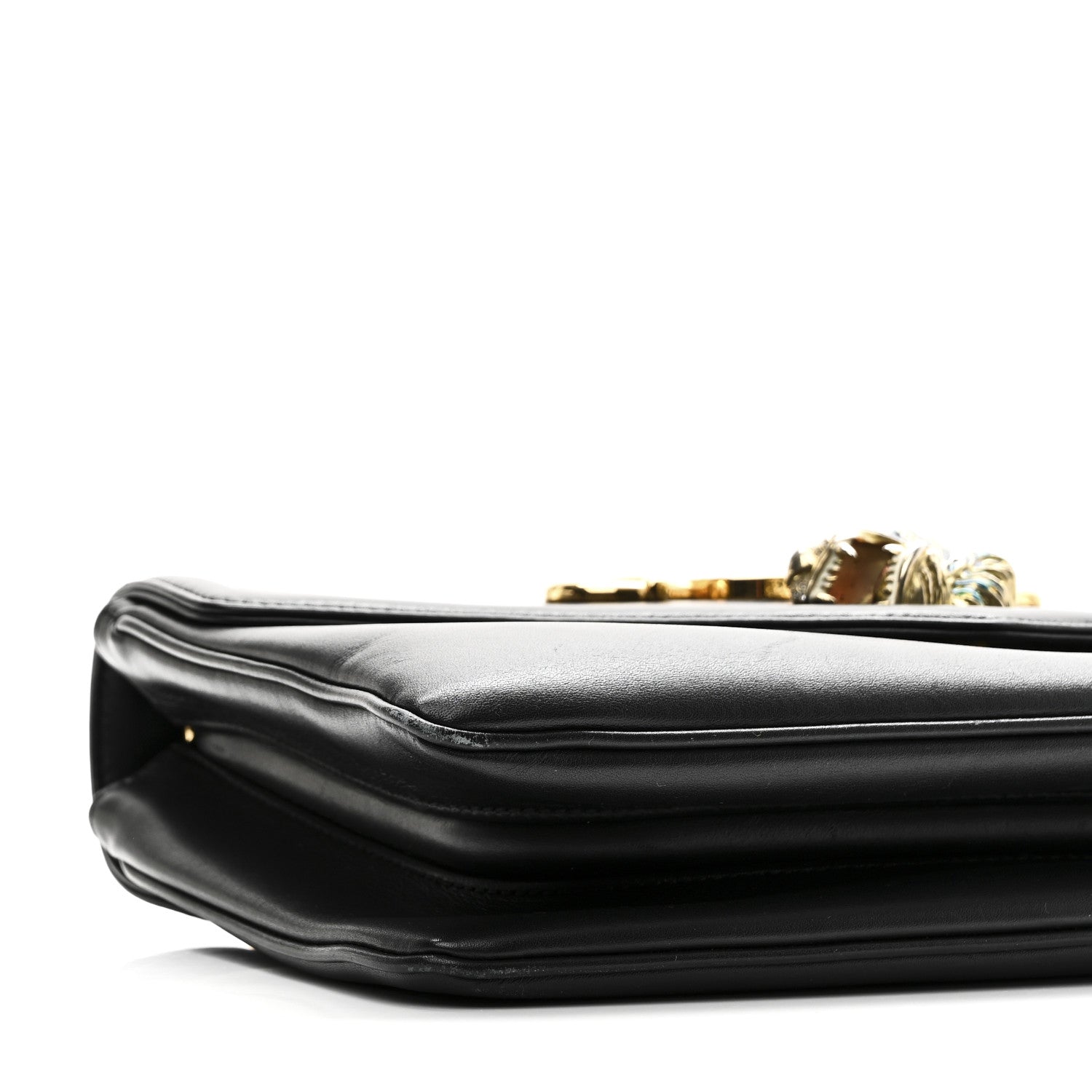 Vitello Palmellato Lux Crystal Medium Rajah Shoulder Bag Black