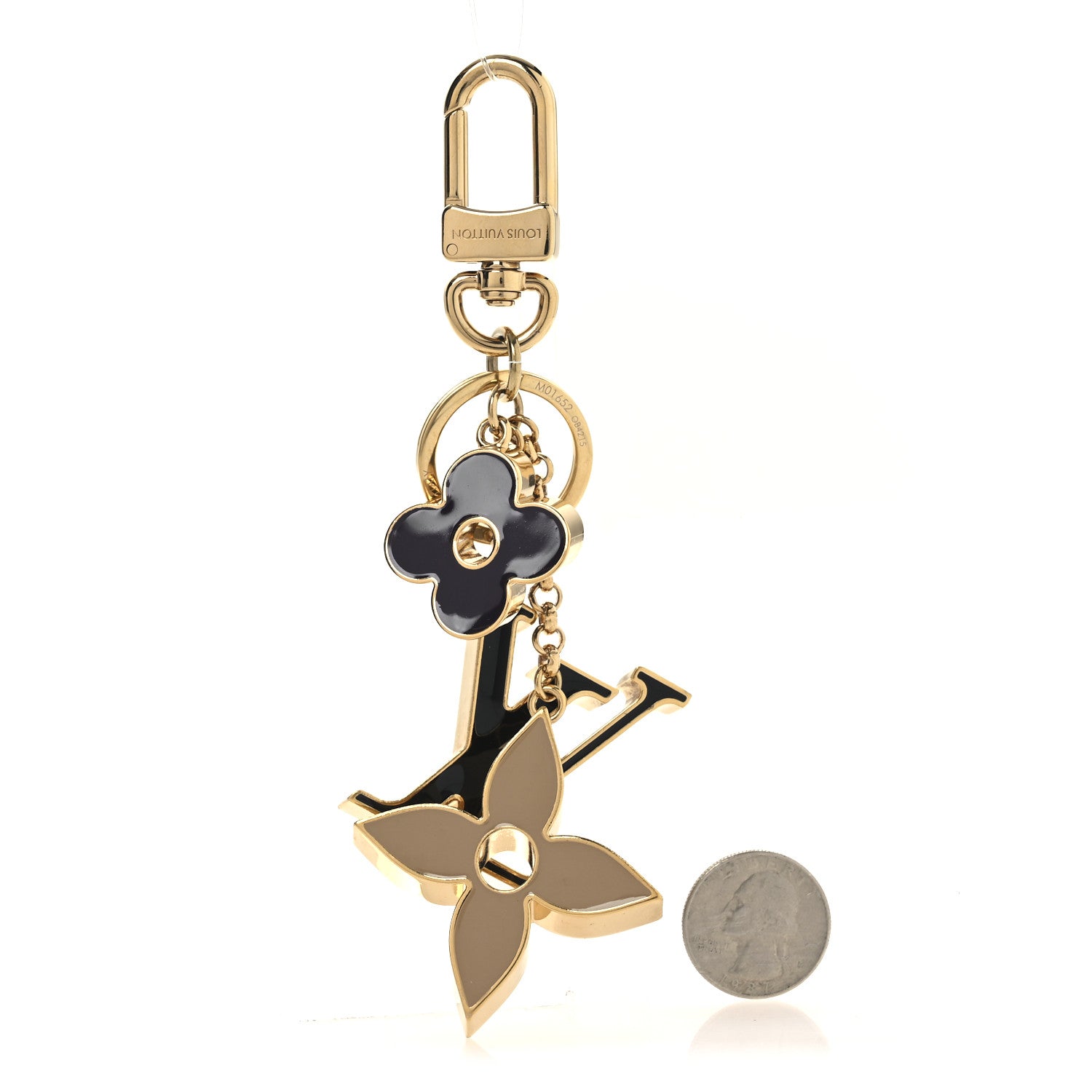 Metal Enamel Fleur De Monogram Bag Charm