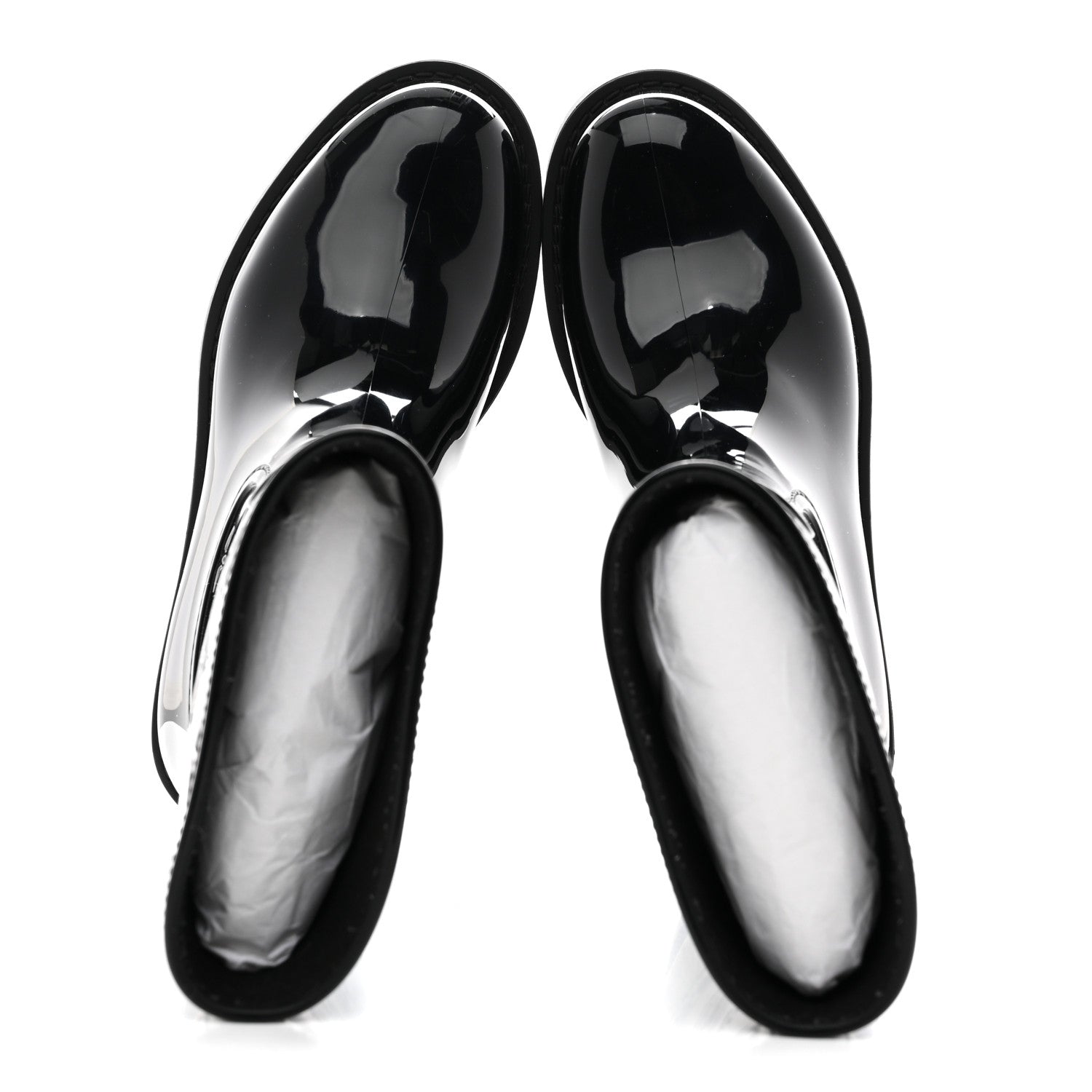 Rubber Embossed Monogram Drops Flat Half Boots 37 Black
